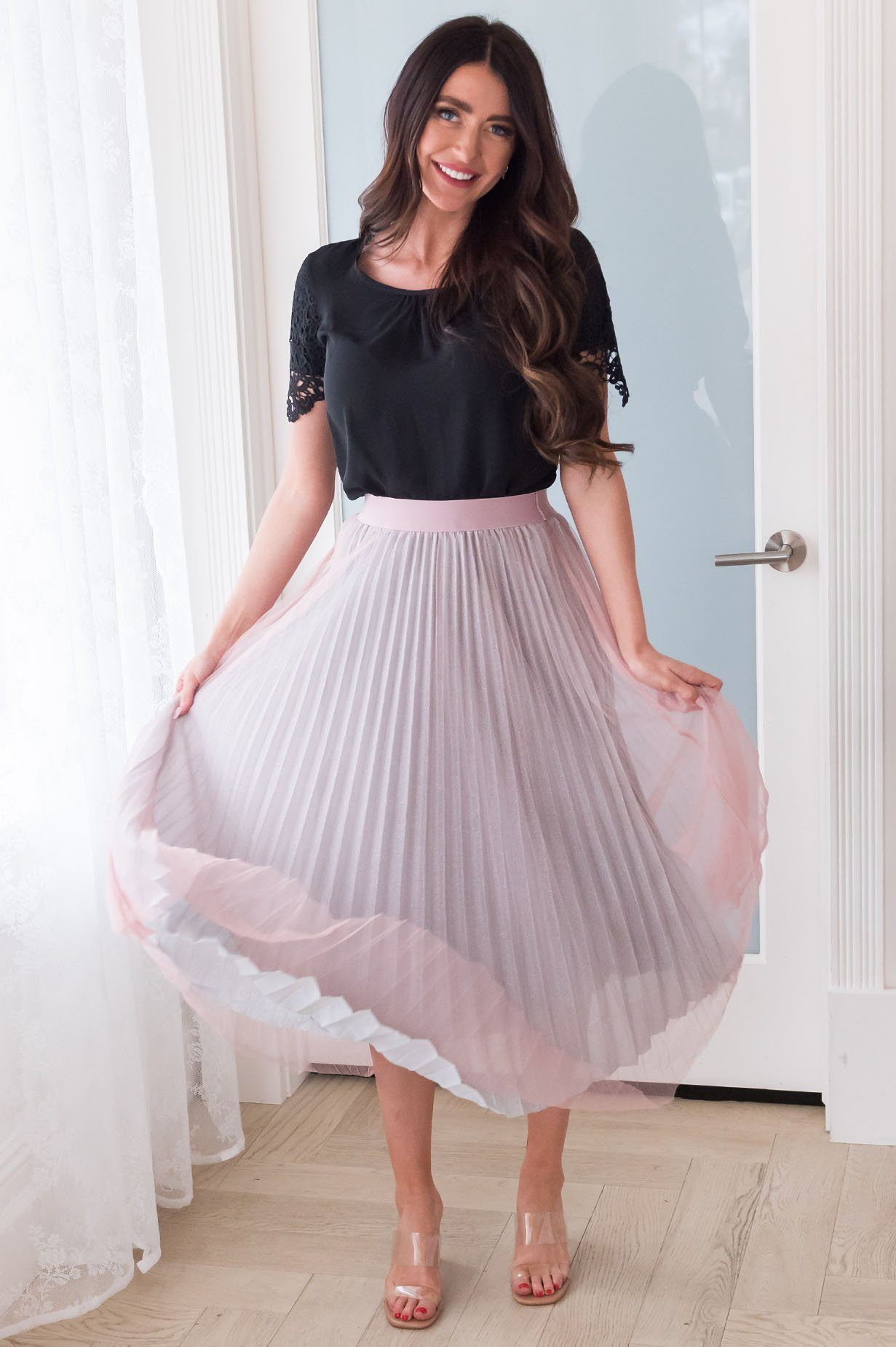 The Shine Bright Modest Tulle Skirt Skirts vendor-unknown 