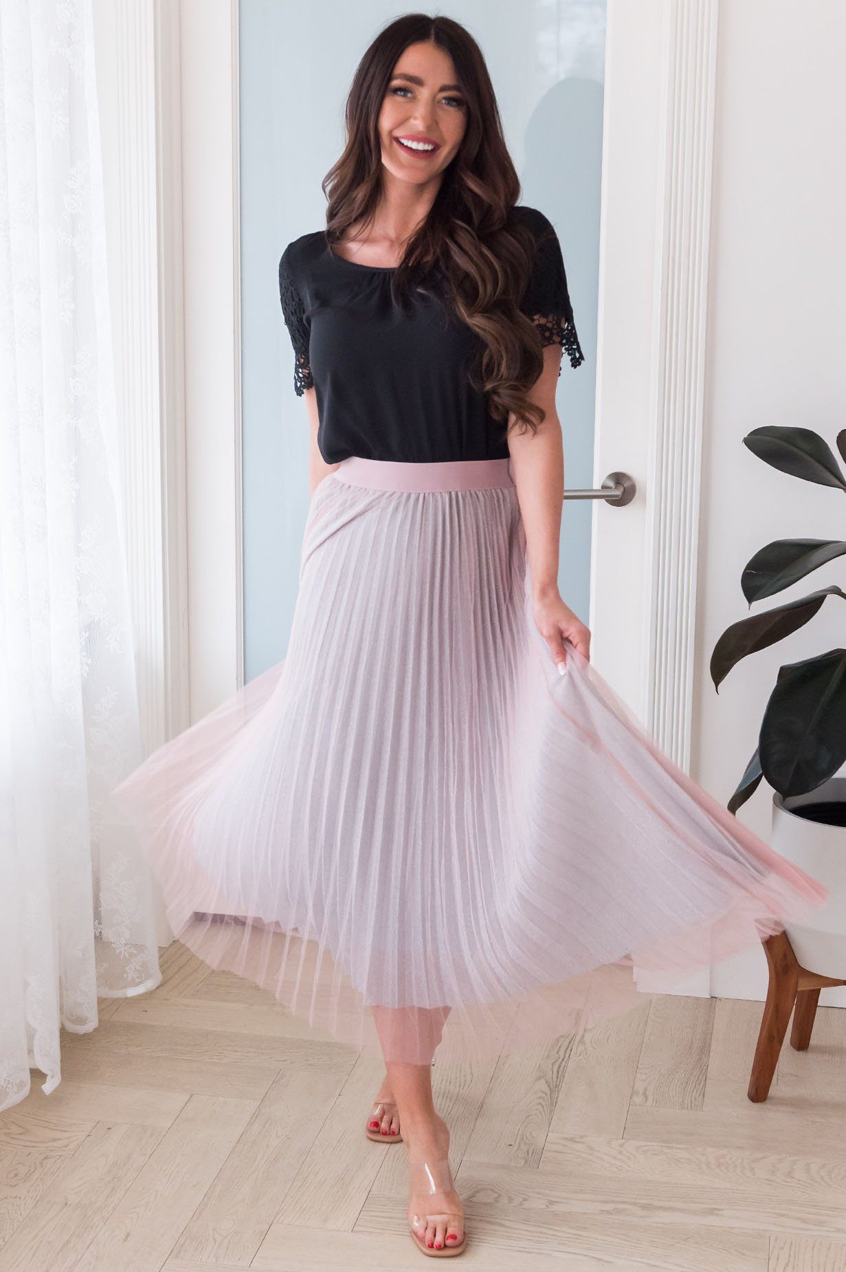 The Shine Bright Modest Tulle Skirt Skirts vendor-unknown 