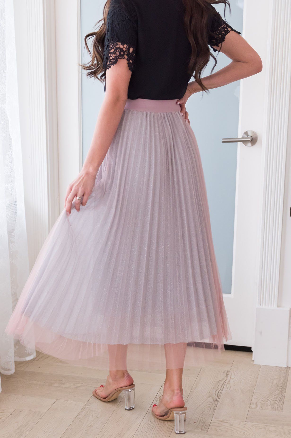 The Shine Bright Modest Tulle Skirt Skirts vendor-unknown 
