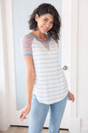 Queen of Stripes Modest Tee Tops vendor-unknown