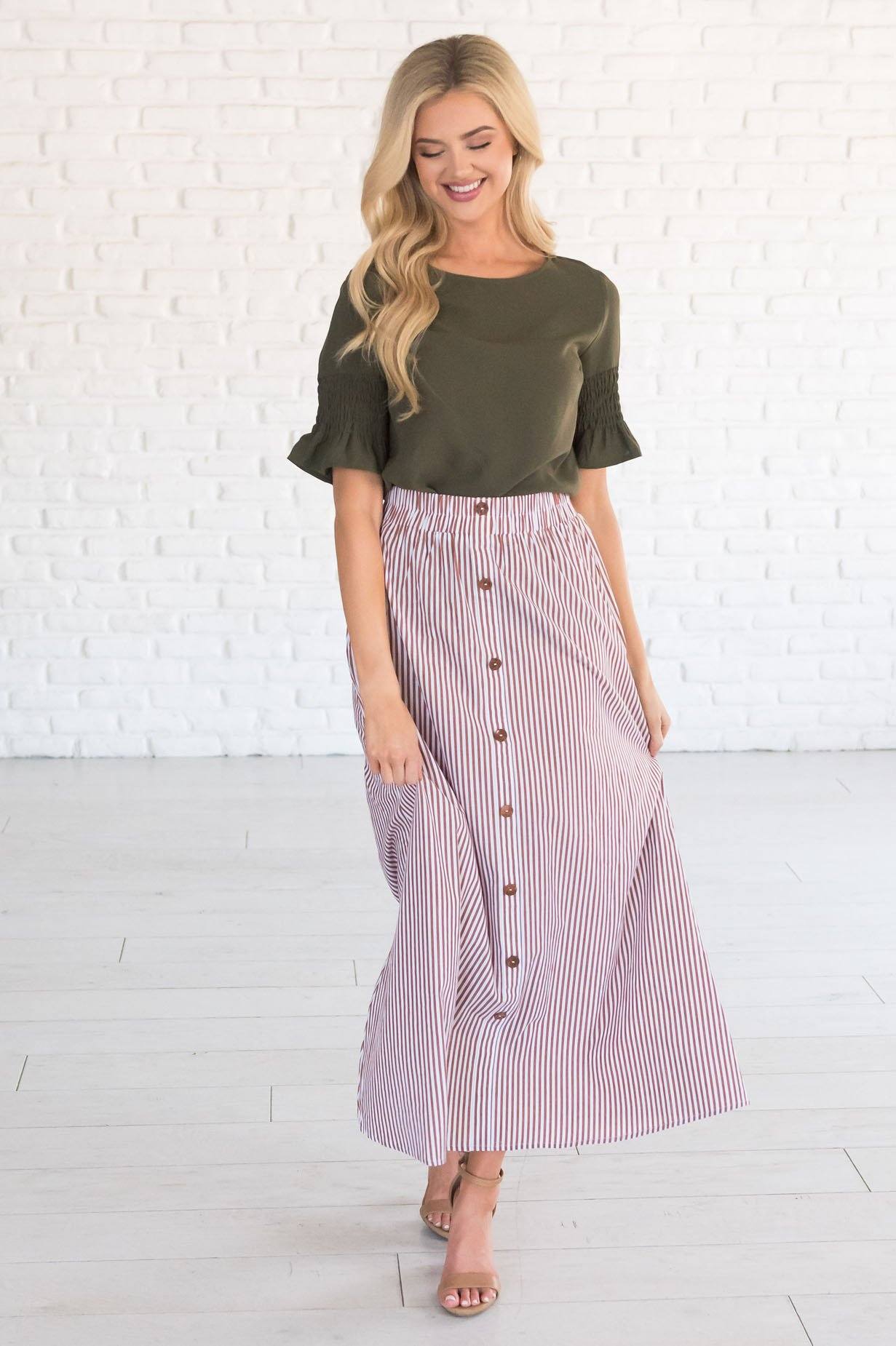Fresh and Fun Aline Modest Maxi Skirt Skirts vendor-unknown 