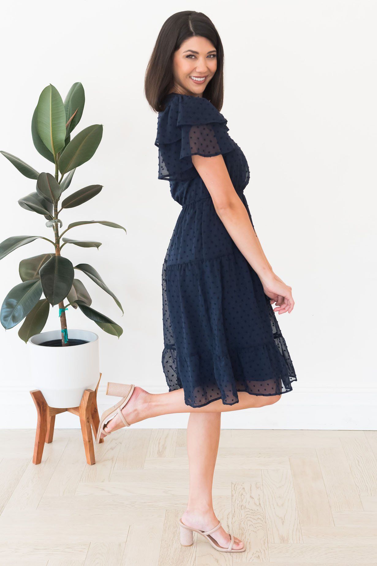 The Amy Swiss Dot Modest Dresses vendor-unknown 