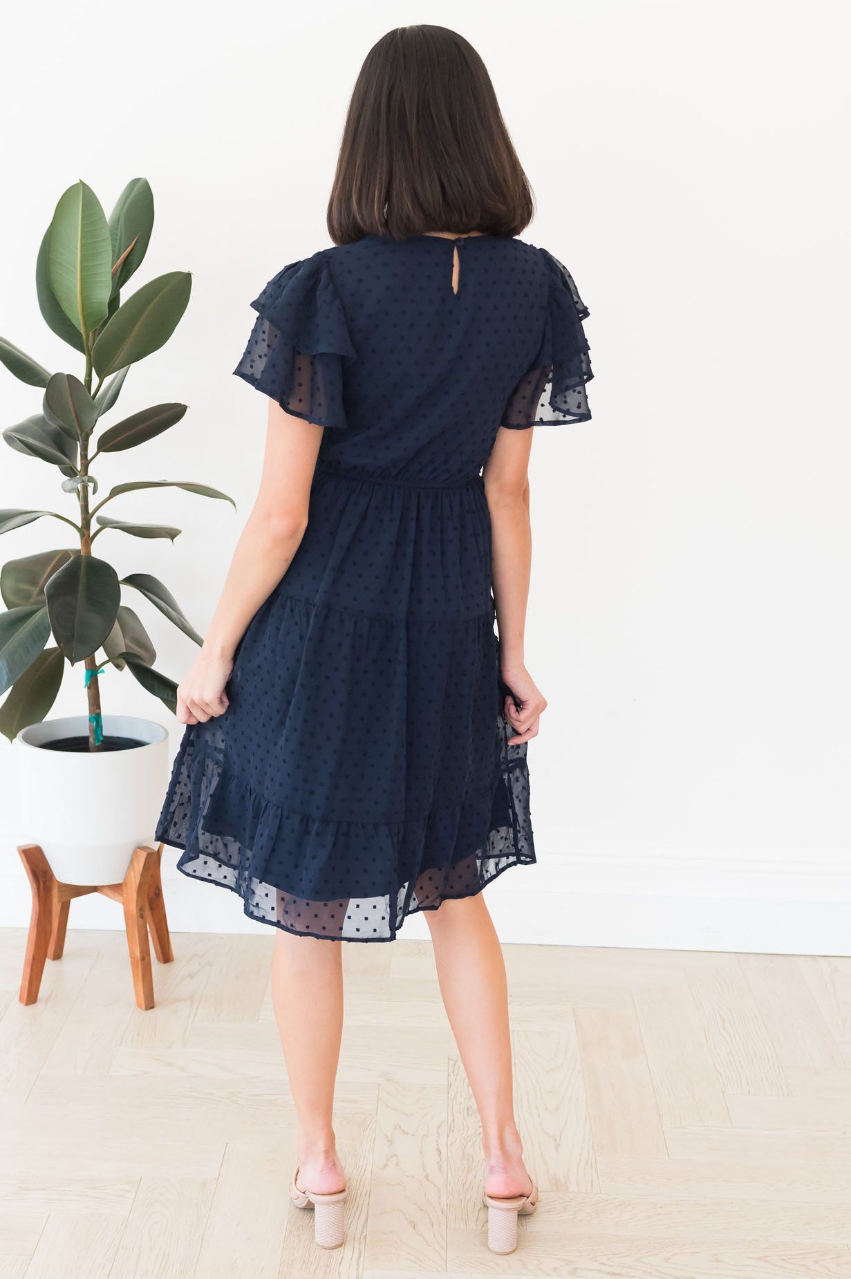 The Amy Swiss Dot Modest Dresses vendor-unknown 