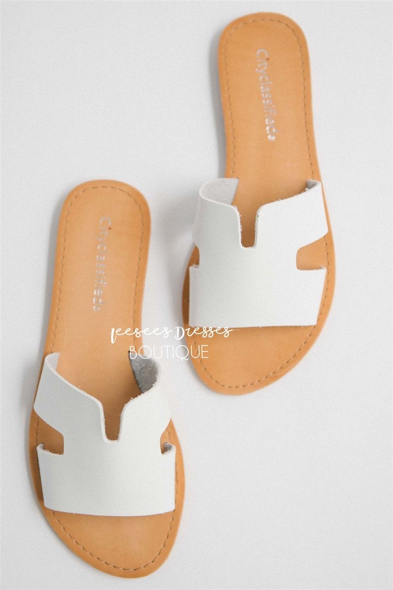 Cutout Slide Sandals Accessories & Shoes vendor-unknown White 5.5 