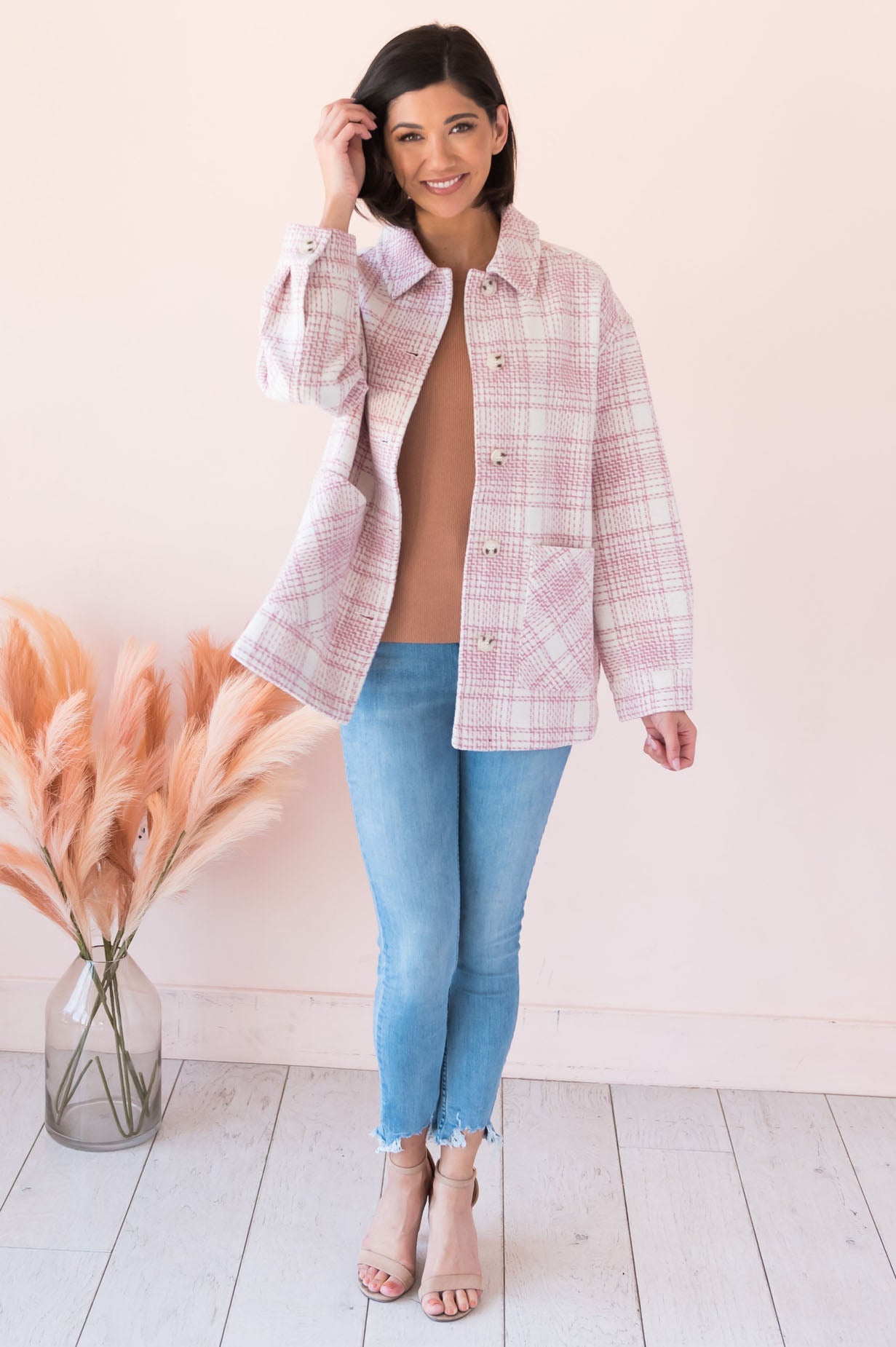 A Drizzly Day Modest Shacket Modest Dresses vendor-unknown 