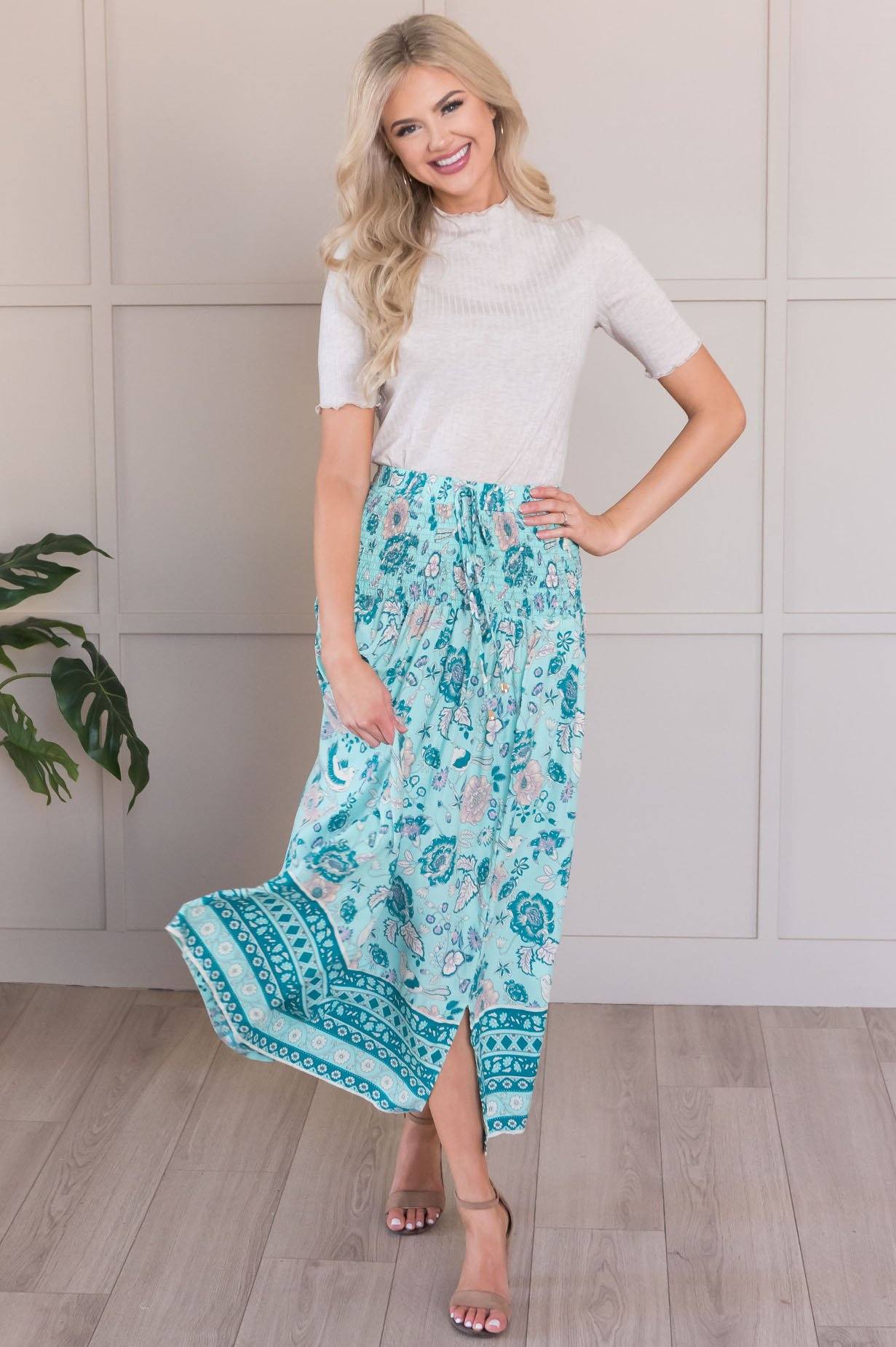 Twirl With Me Modest Bohemian Skirt Skirts vendor-unknown 