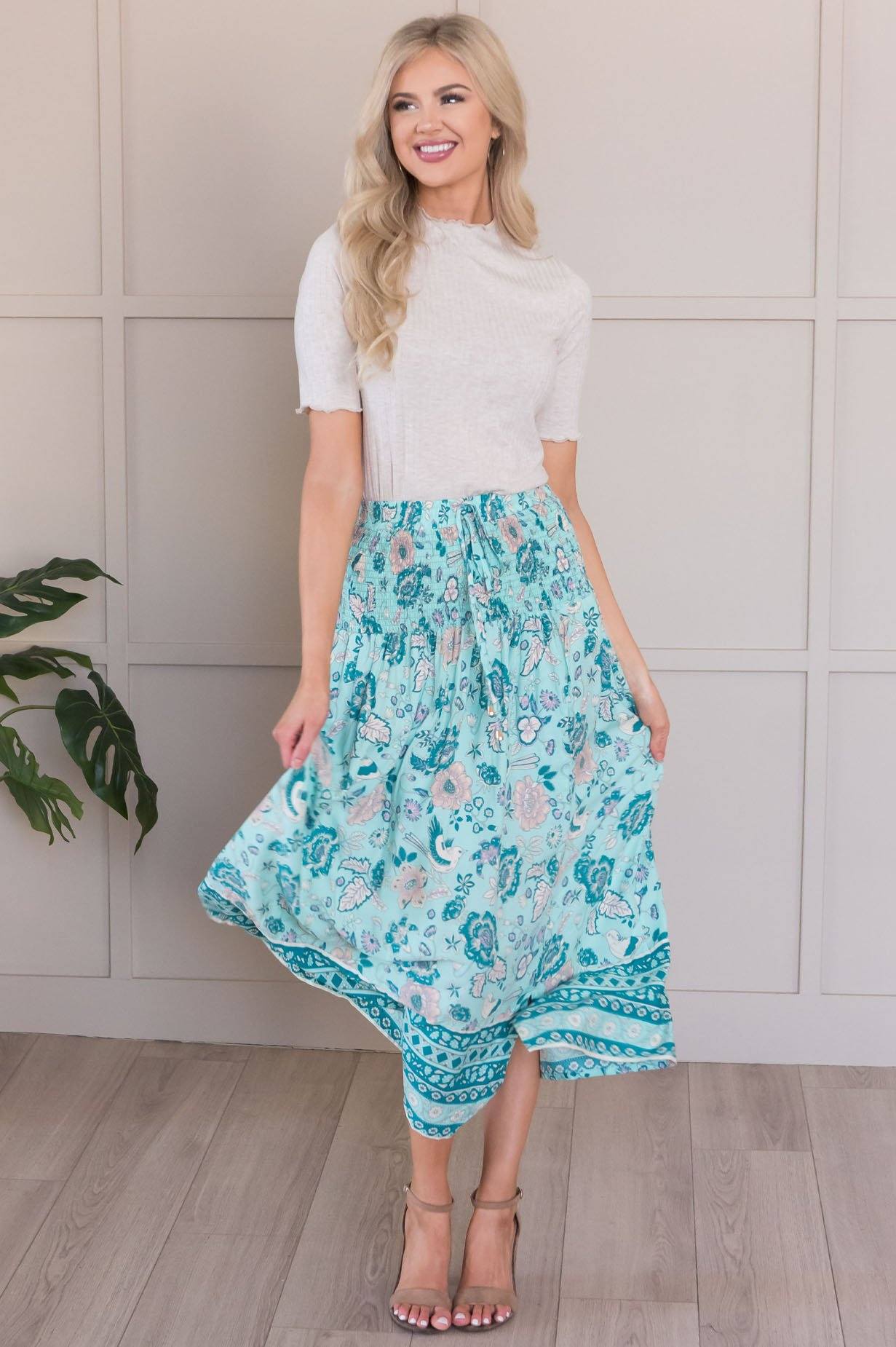 Twirl With Me Modest Bohemian Skirt Skirts vendor-unknown 