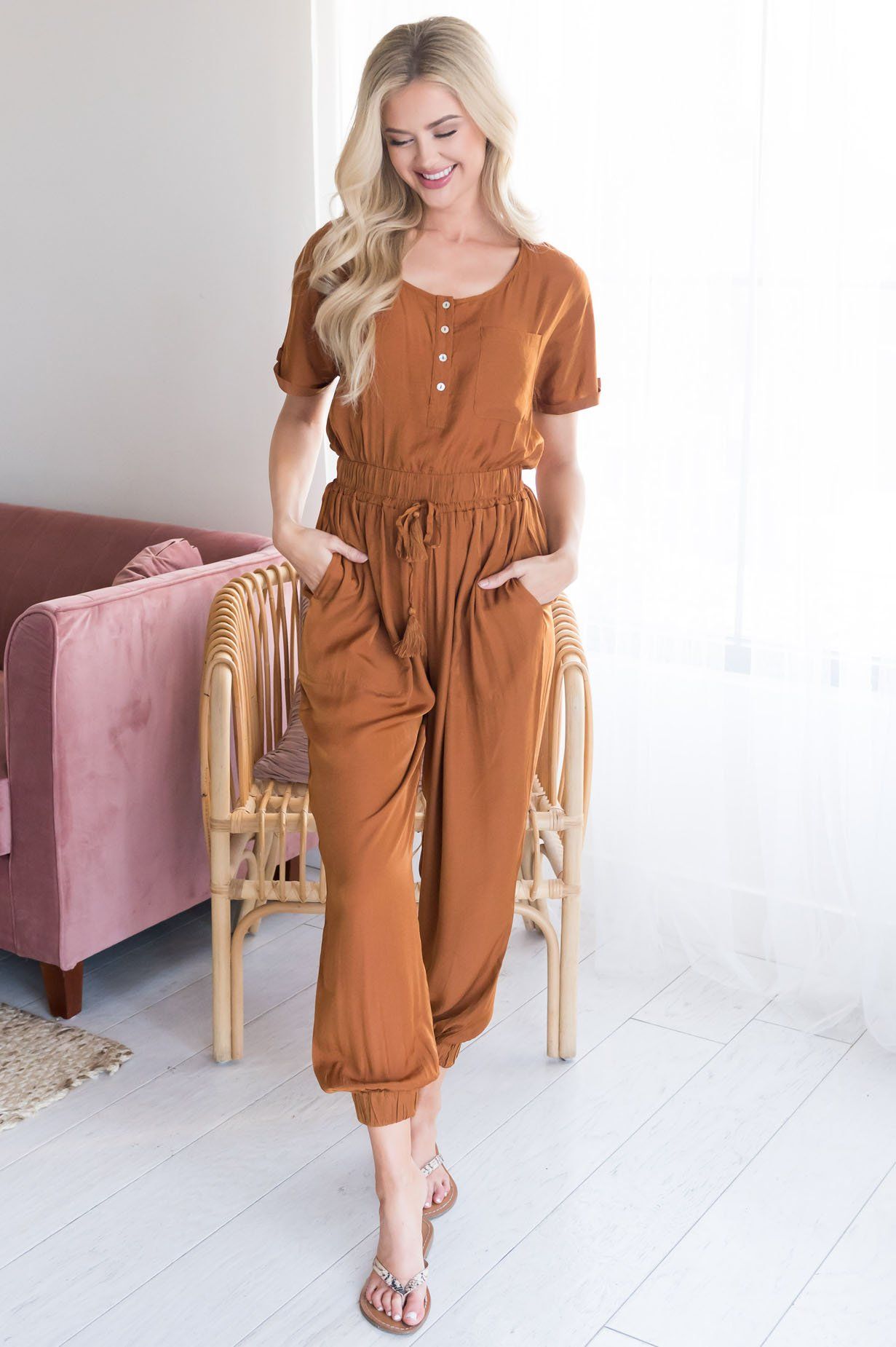 The Ginnie Satin Modest Jumpsuit Modest Dresses vendor-unknown 