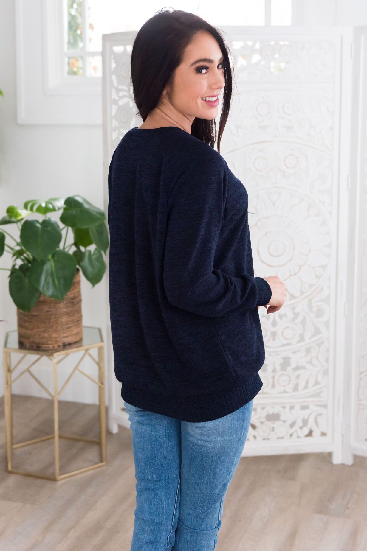 Spring Forward Modest Sweater Tops vendor-unknown 