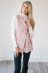 Pretty in Pink Plaid Self Tie Vest Tops vendor-unknown