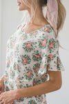 Over Sized Ruffle Sleeve Top Tops vendor-unknown