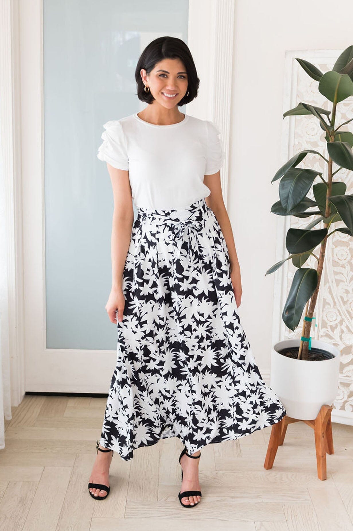 Field of Wildflowers Tie Waist Skirt Modest Dresses vendor-unknown 