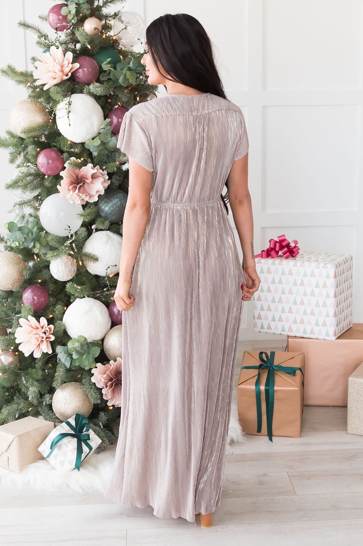 The Holiday Dream Shimmer Maxi Dress Modest Dresses vendor-unknown 