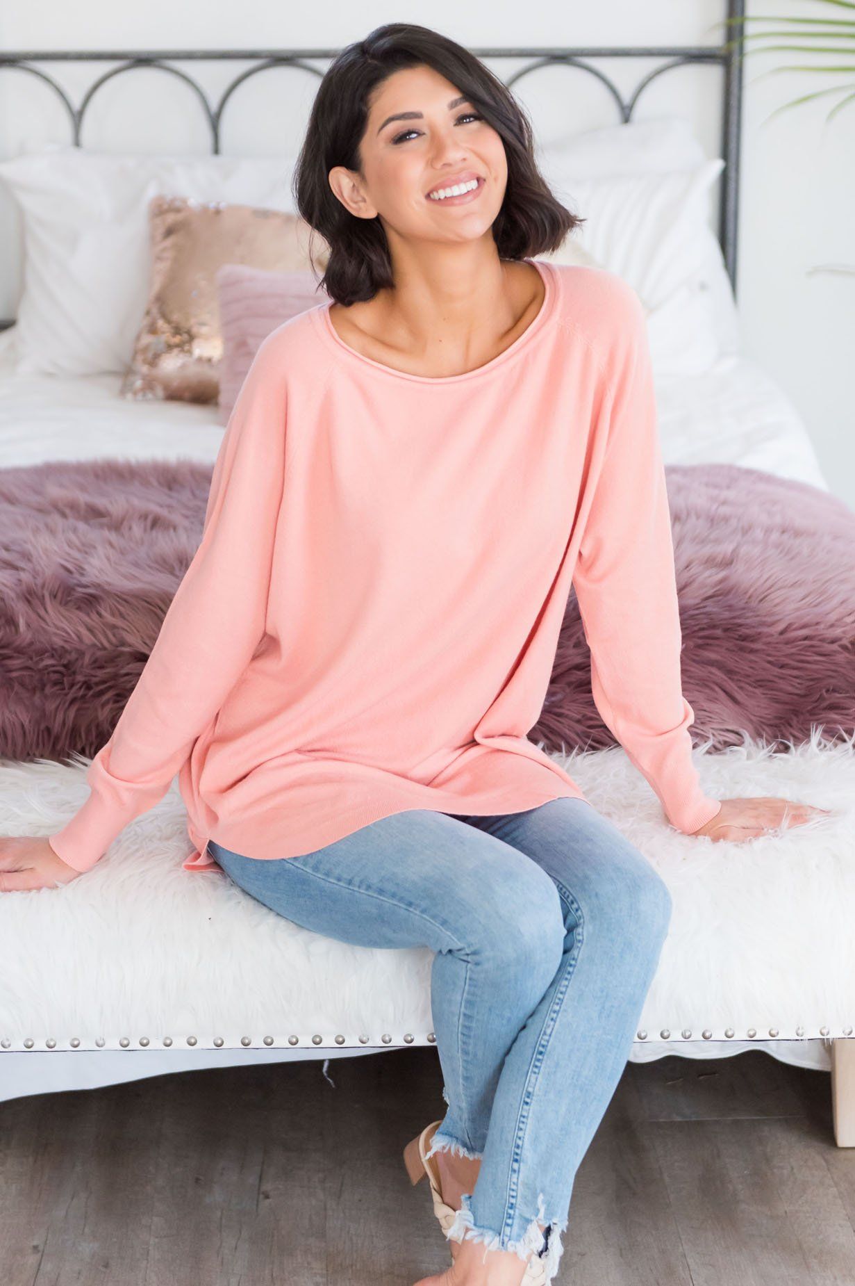 Chill Vibe Modest Sweater Tops vendor-unknown 