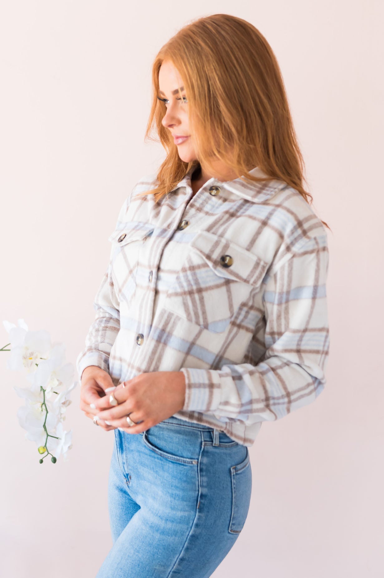 Trendy In Plaid Modest Cropped Jacket Modest Dresses vendor-unknown 