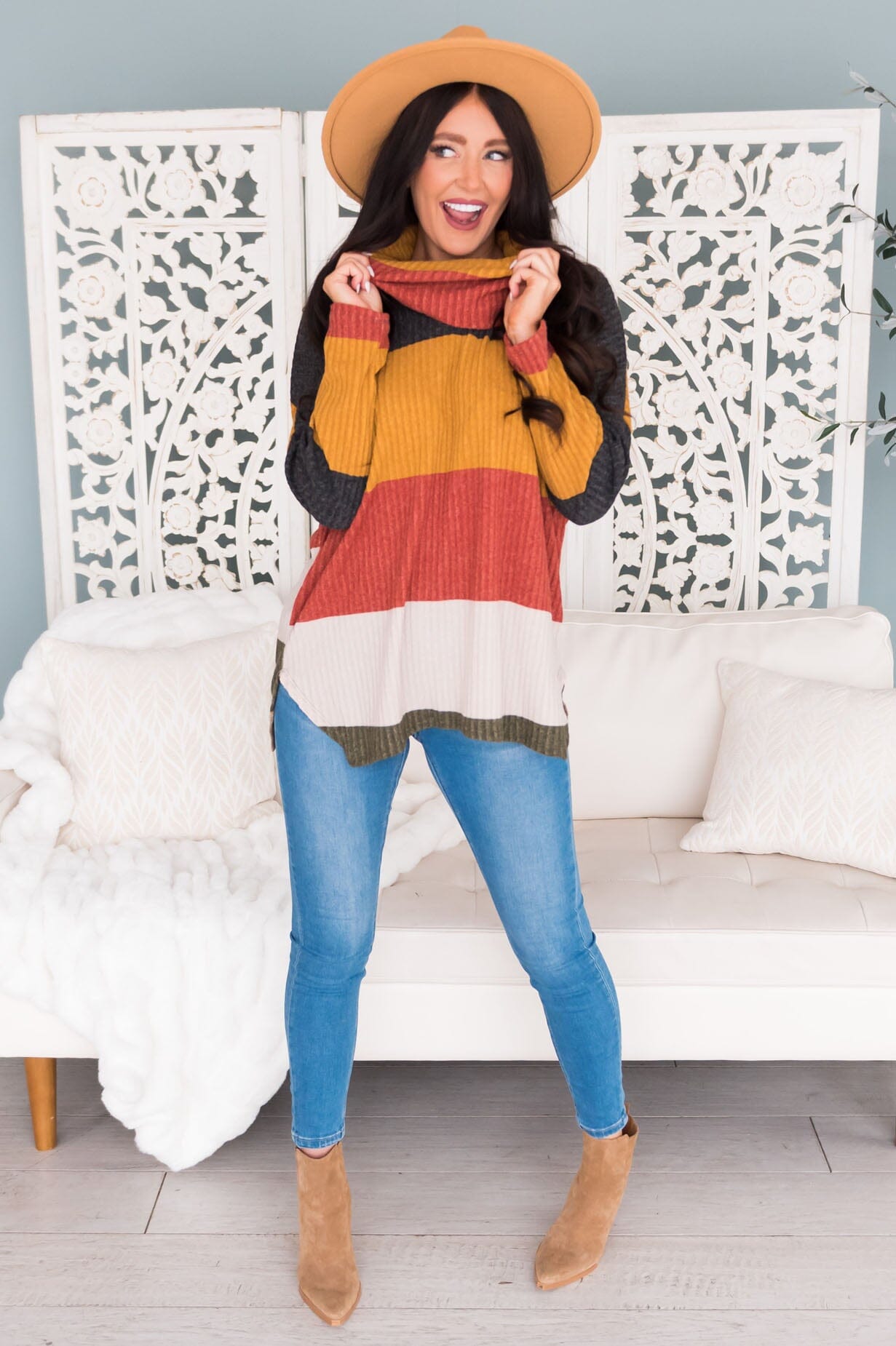 Cozy Warm Wishes Modest Sweater Tops vendor-unknown 