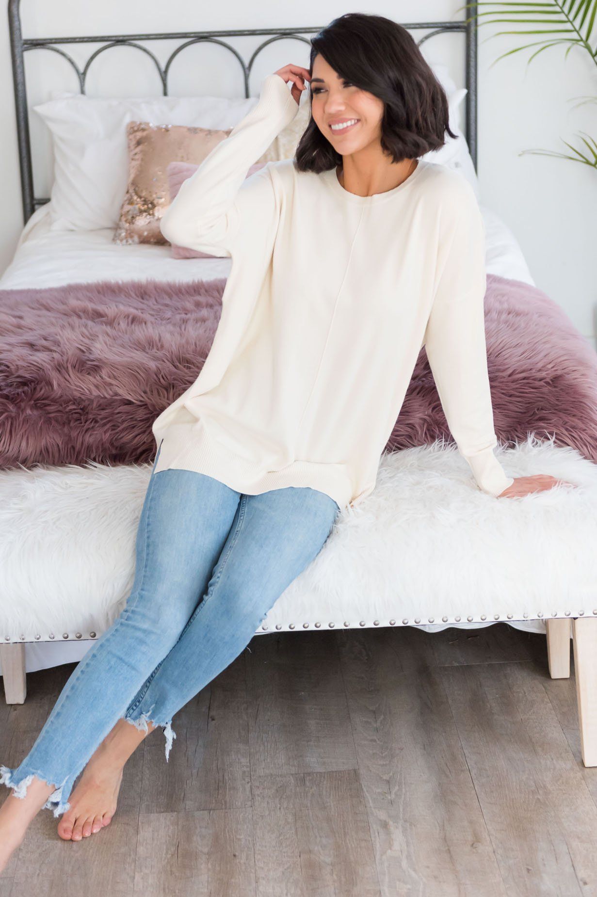 Snow Season Modest Sweater Tops vendor-unknown 