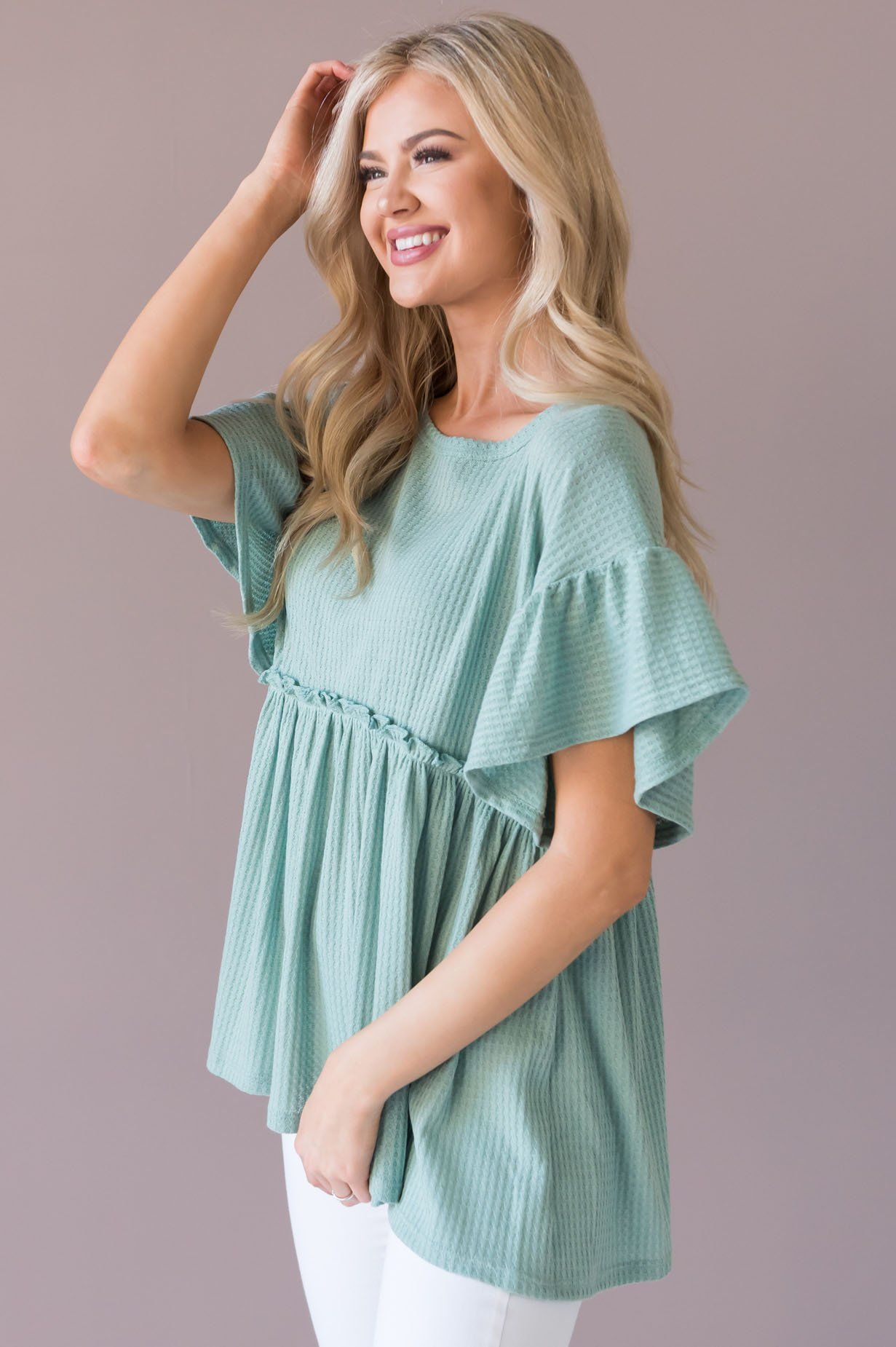 Dare To Dream Modest Babydoll Blouse Tops vendor-unknown 