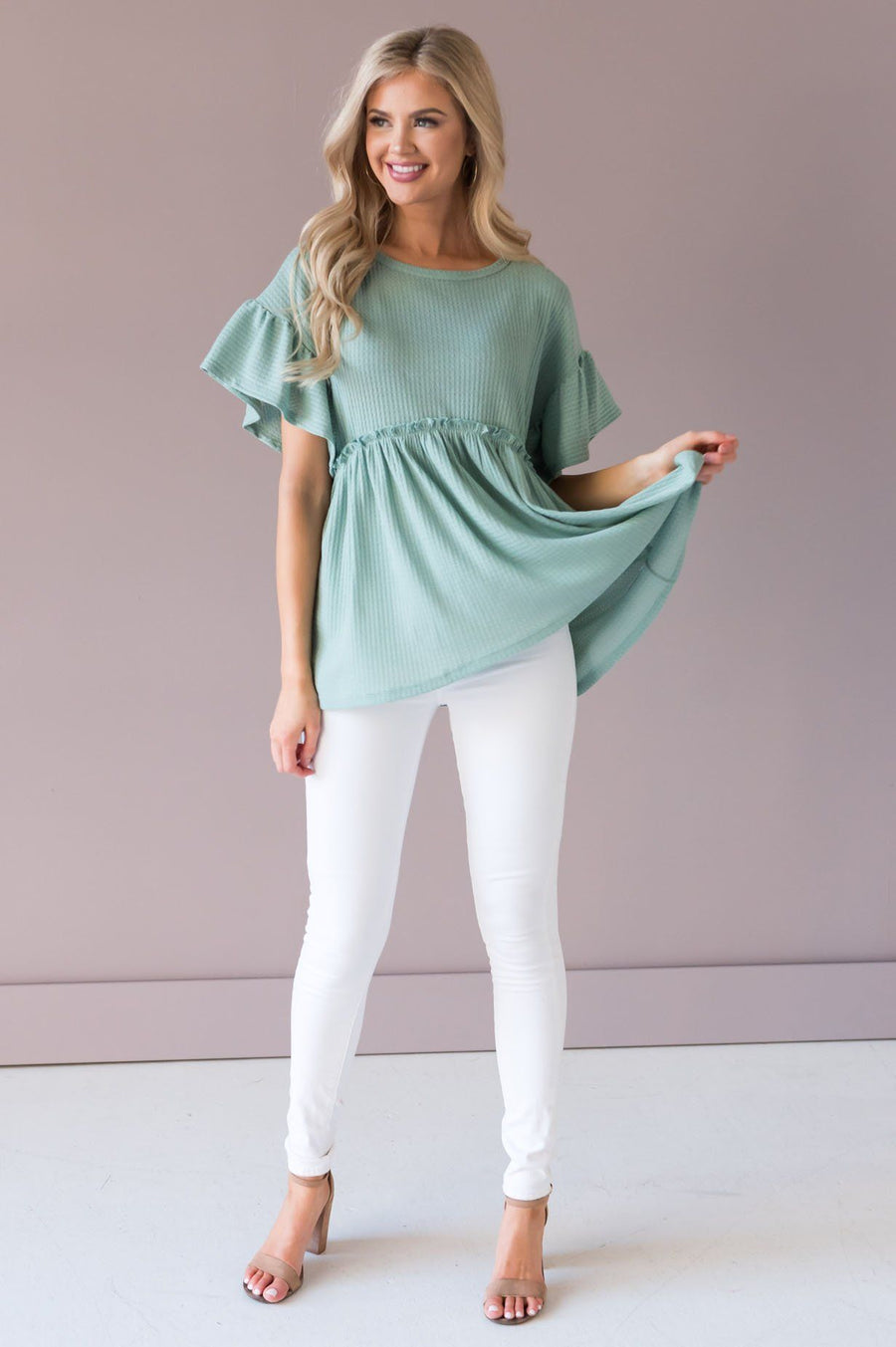 Dare To Dream Modest Babydoll Blouse Tops vendor-unknown 