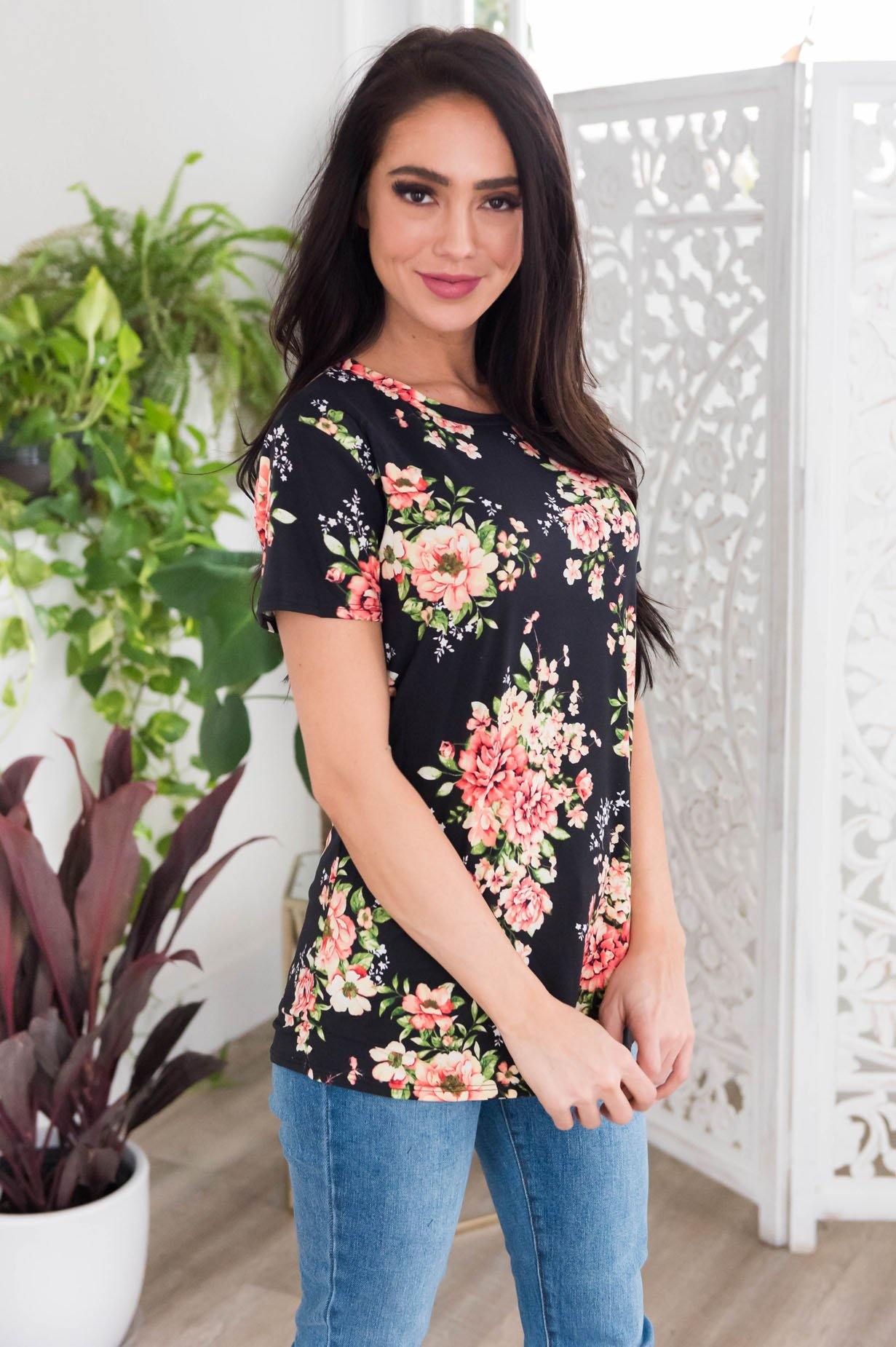 Beautiful Afternoon Modest Top Tops vendor-unknown 