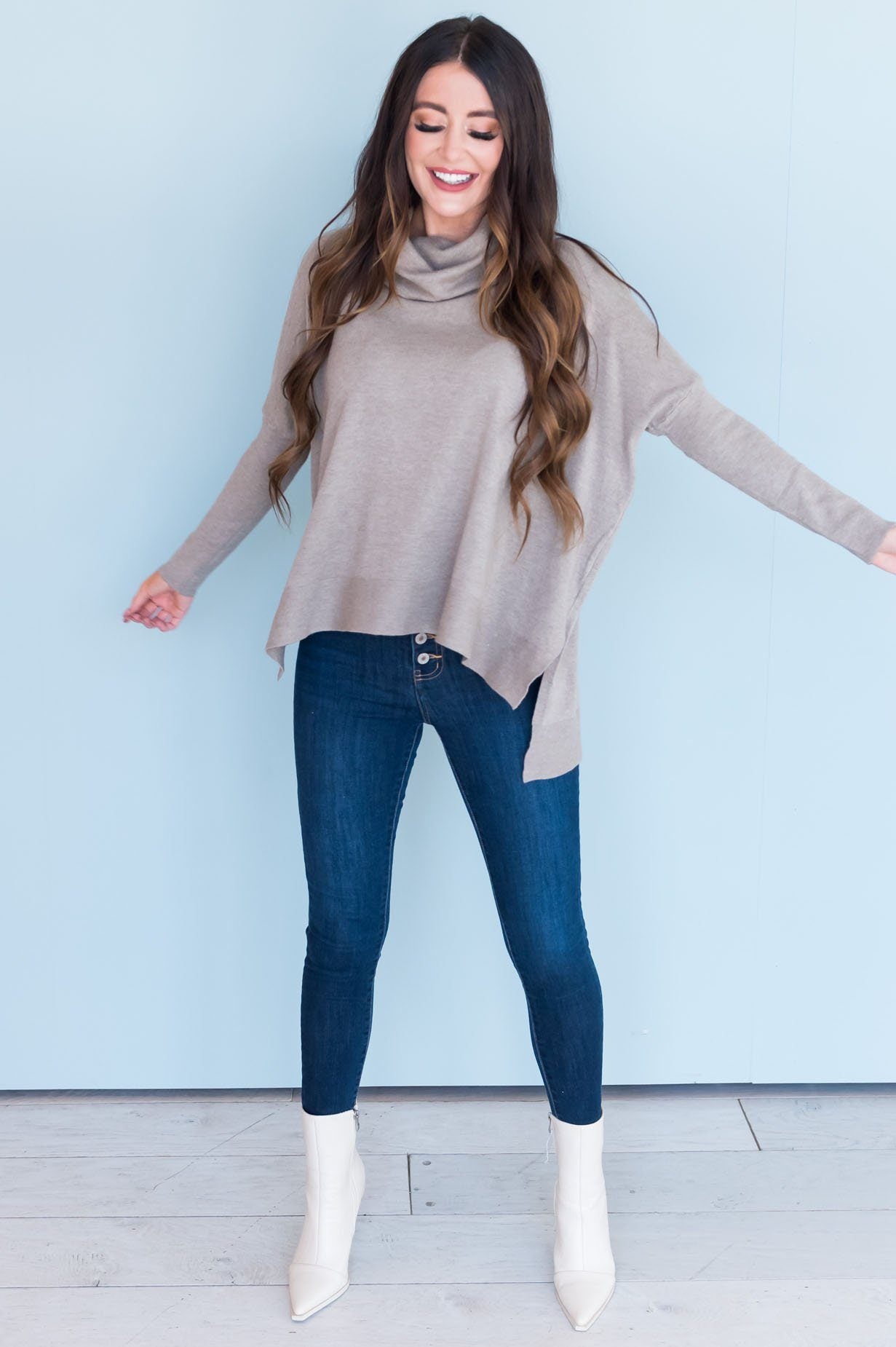 Fall Fun Modest Sweater Tops vendor-unknown 