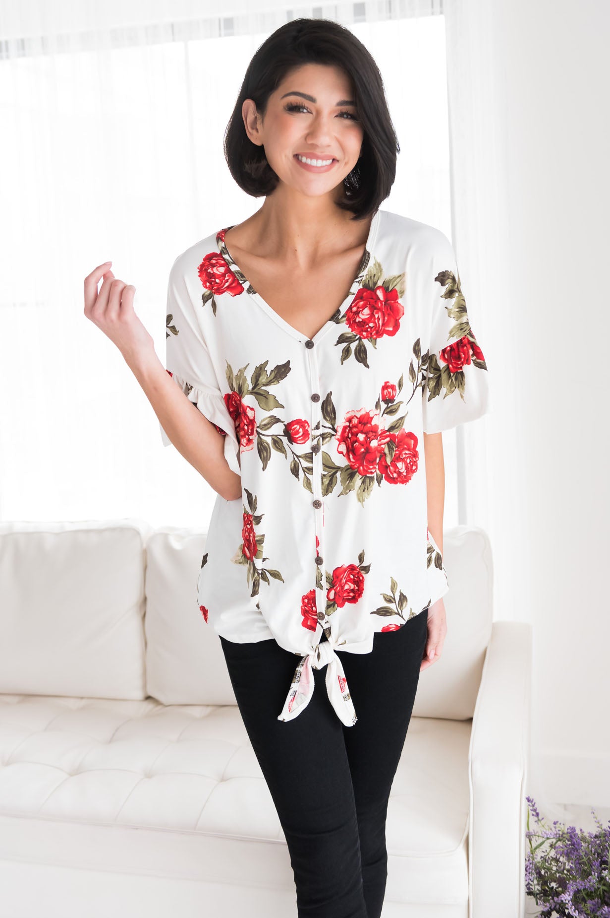 Floral Cutie Modest Top Modest Dresses vendor-unknown 