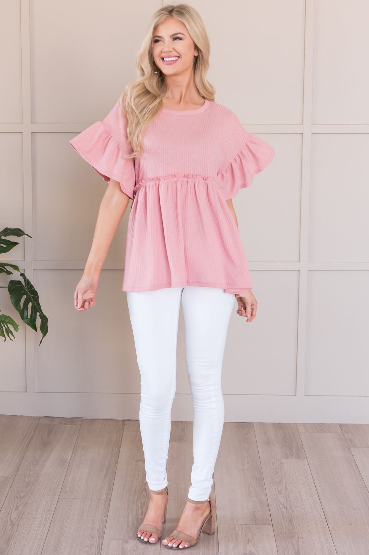 Dare To Dream Modest Babydoll Blouse Tops vendor-unknown 