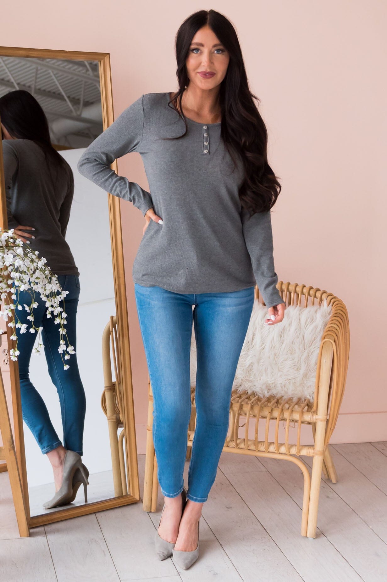 You Complete Me Modest Thermal Top Tops vendor-unknown 