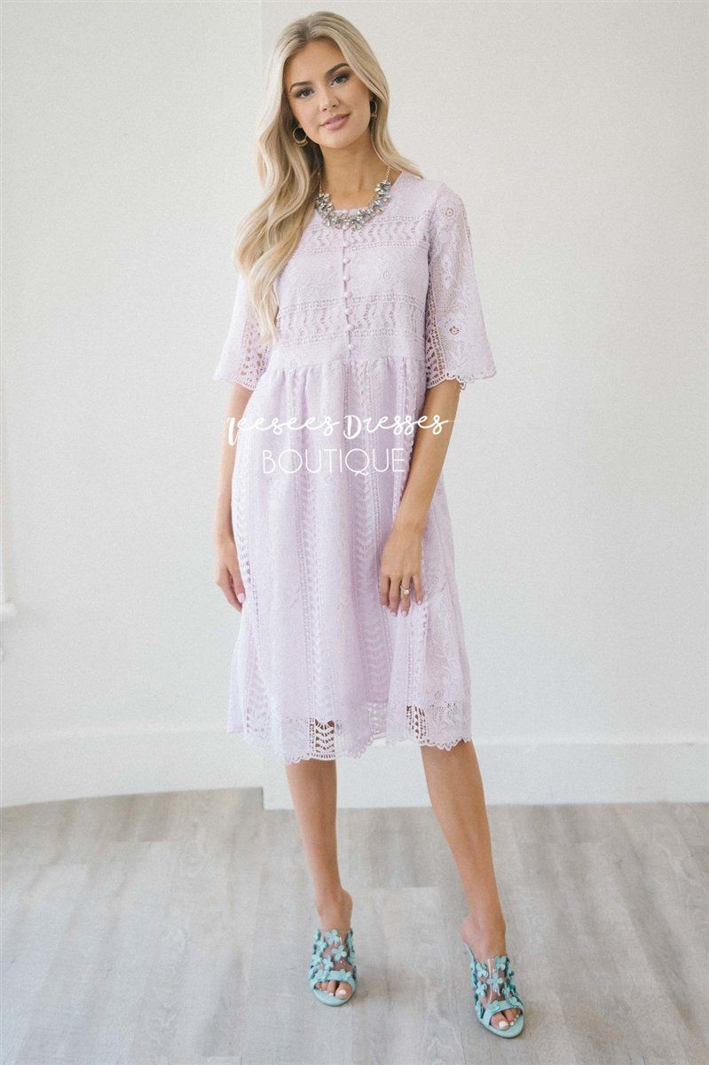 Love At First Sight- Nursing Friendly Modest Dresses vendor-unknown S Lilac 