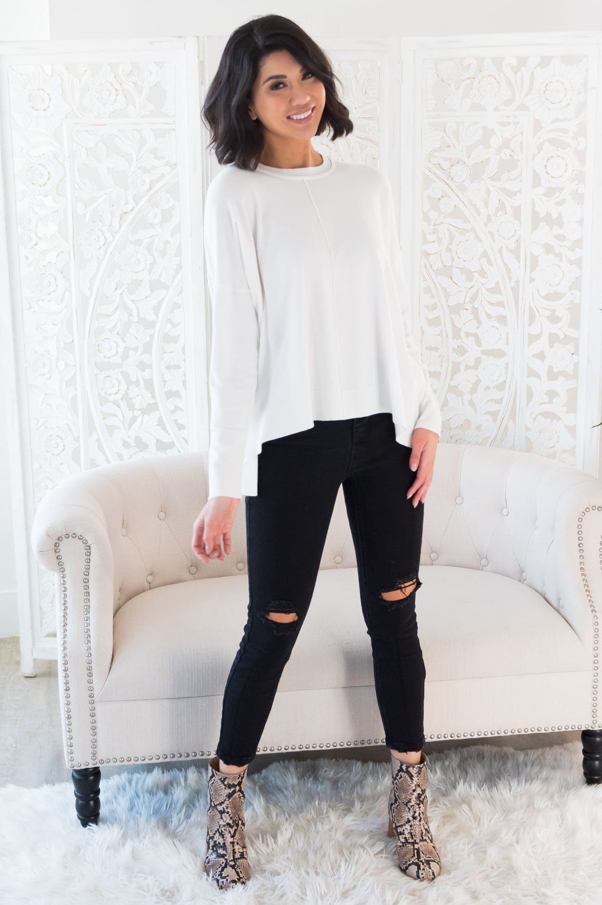 Pleasant Night Modest Sweater Tops vendor-unknown 