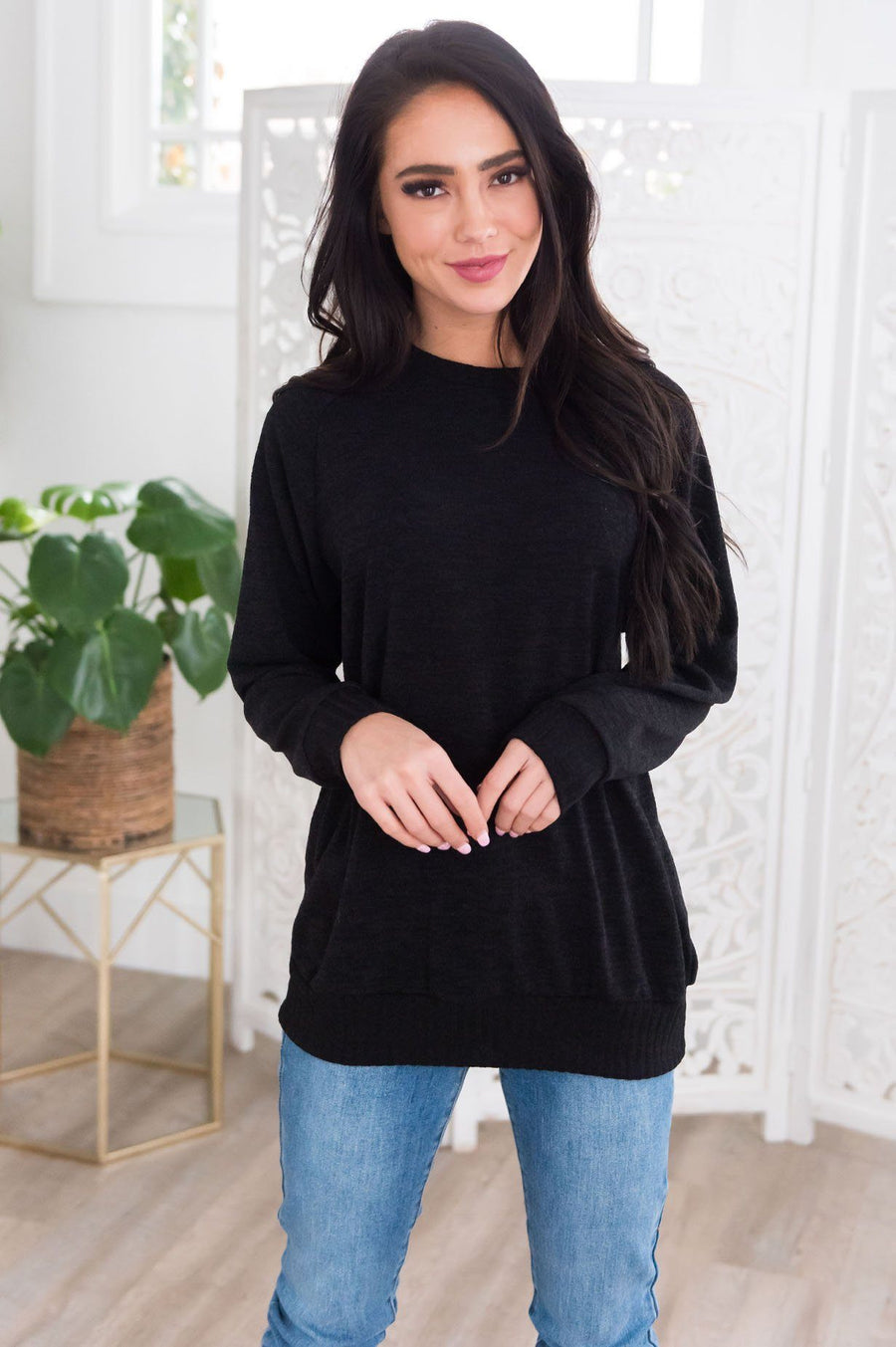 Spring Forward Modest Sweater Tops vendor-unknown 