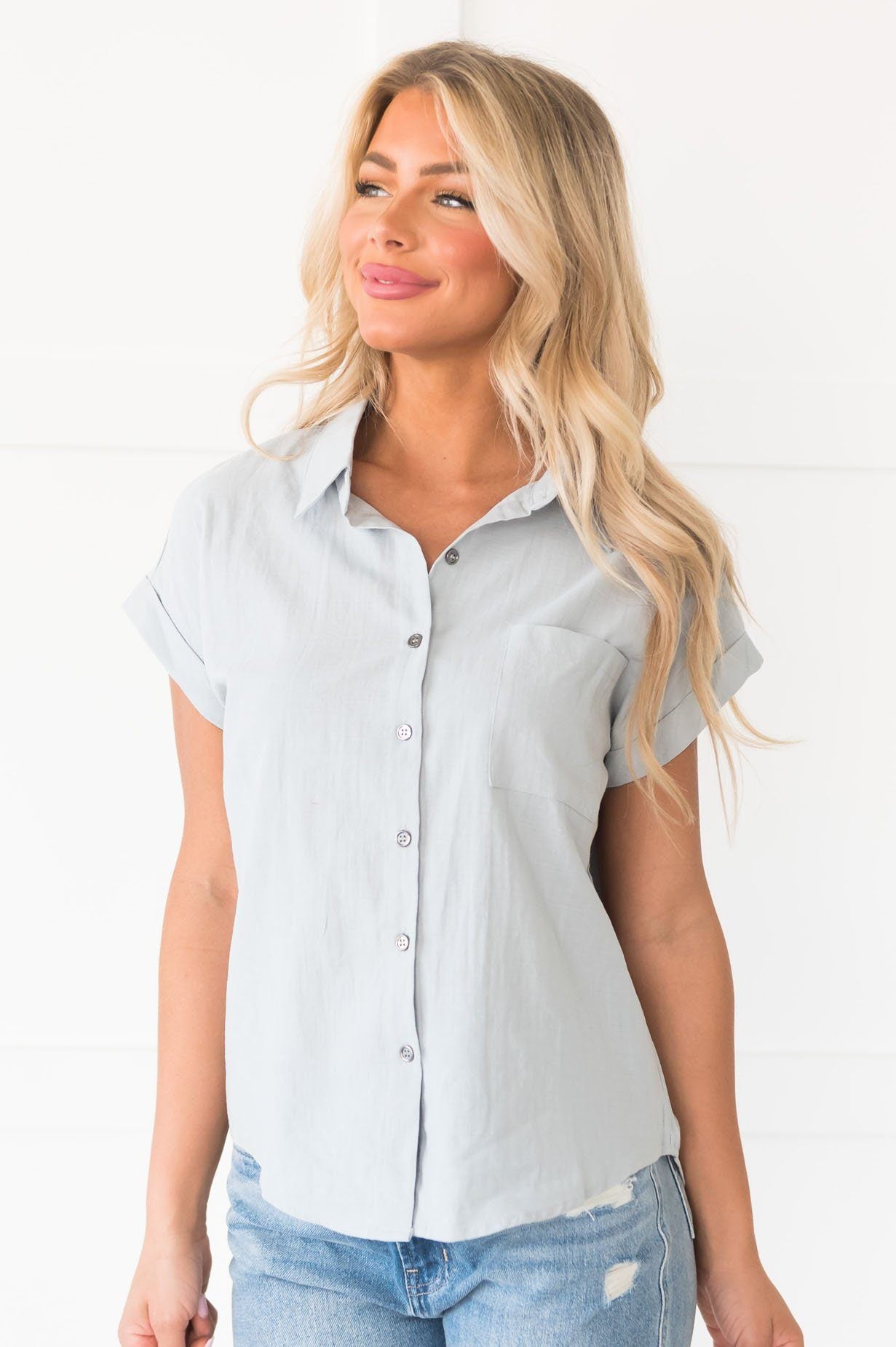 Caught Your Gaze Modest Blouse Tops vendor-unknown 