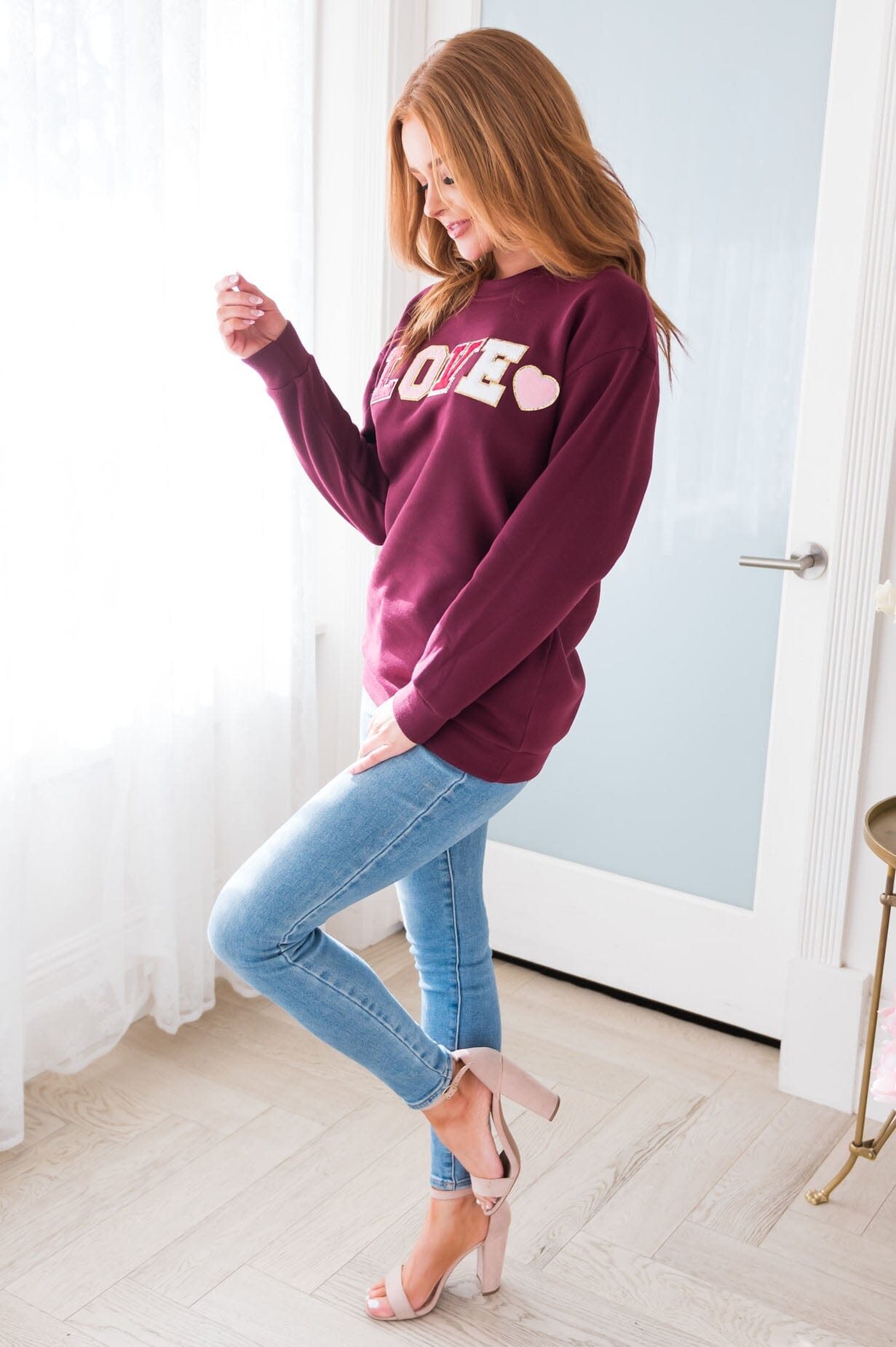 It's All About Love Modest Sweatshirt Modest Dresses vendor-unknown 