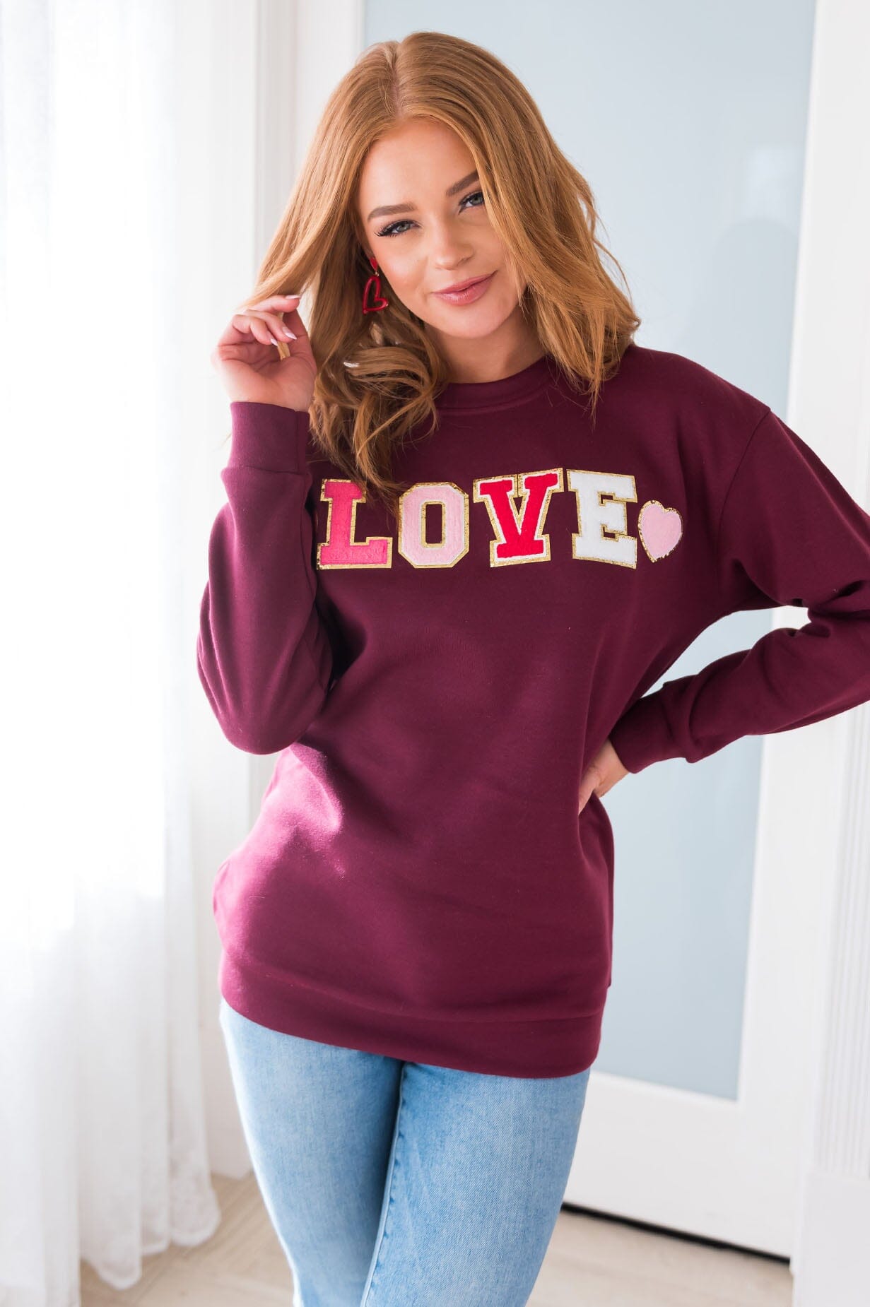 It's All About Love Modest Sweatshirt Modest Dresses vendor-unknown 