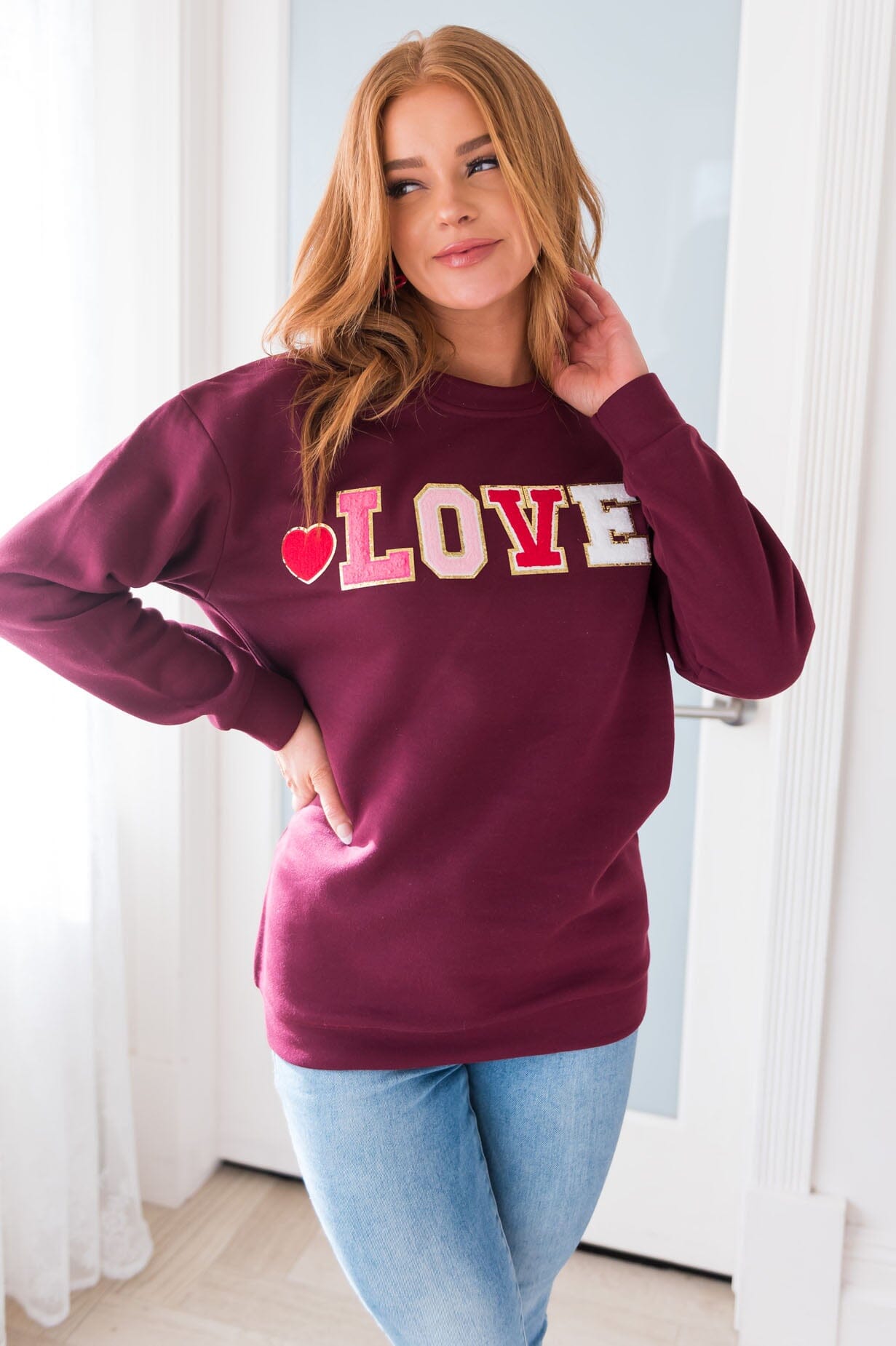 It's All About Love Modest Sweatshirt Modest Dresses vendor-unknown 