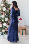 The Noel Ballroom Modest Sequin Gown Modest Dresses vendor-unknown