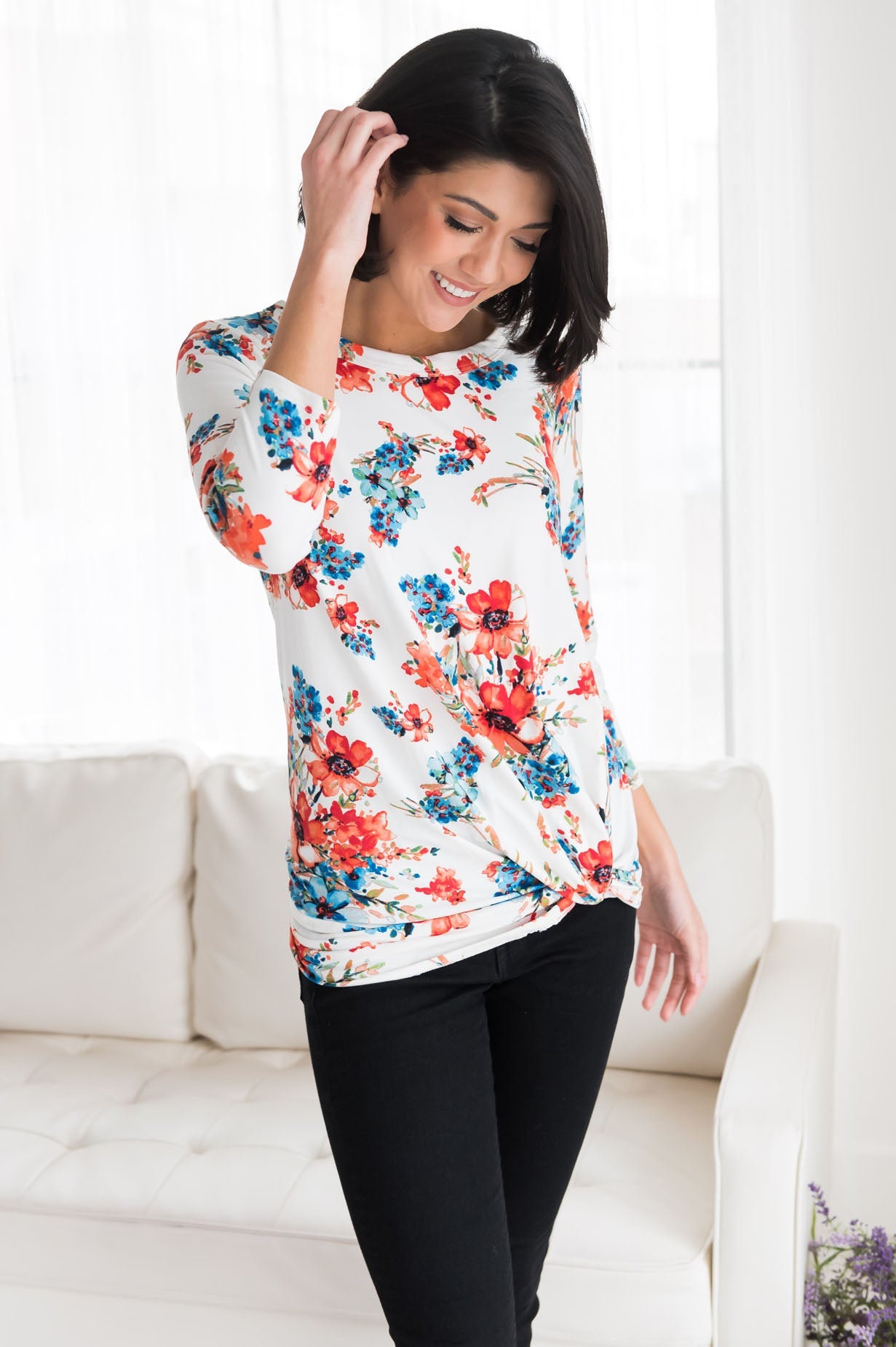 Beautiful Garden Modest Twist Top Modest Dresses vendor-unknown 