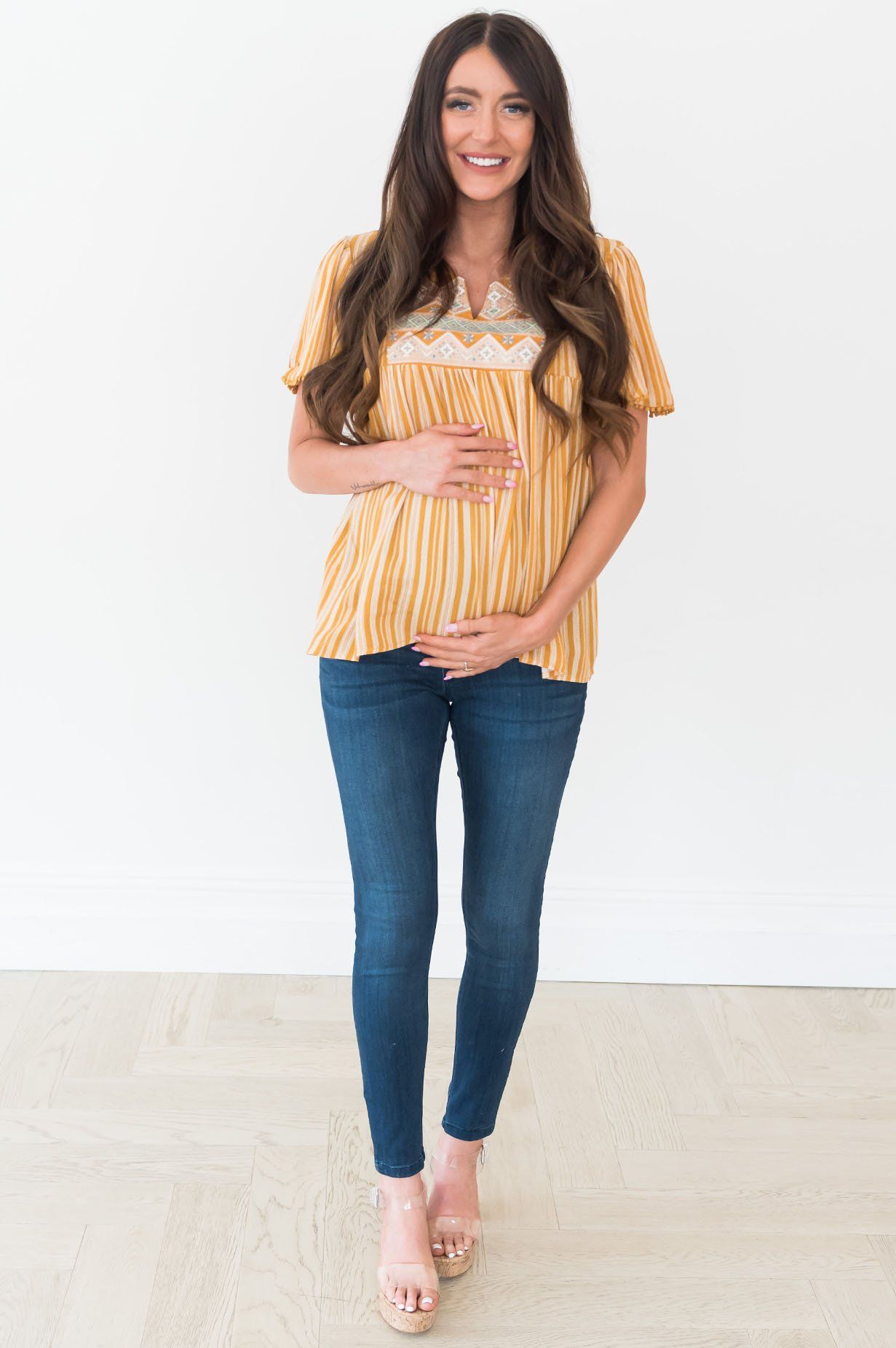 Beauty in the Journey Embroidered Modest Blouse Modest Dresses vendor-unknown 