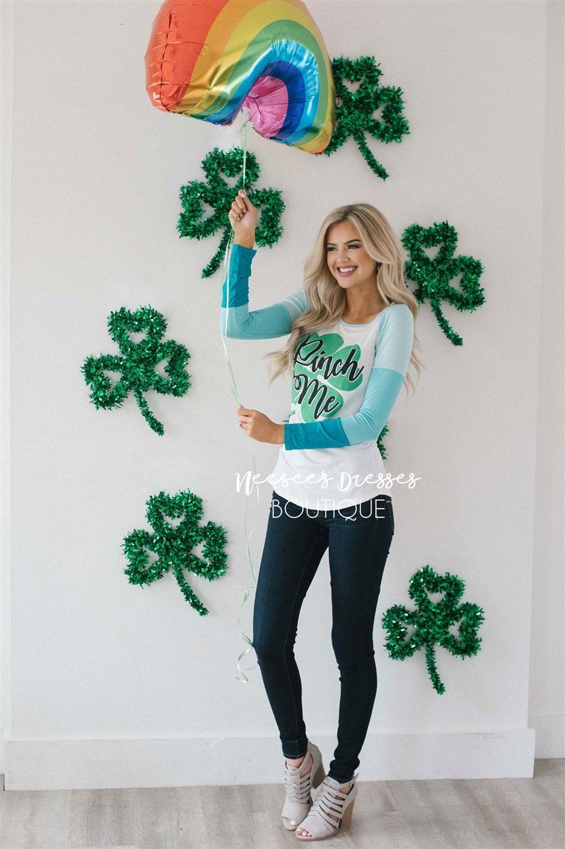 Pinch Me St Patrick's Day Top Tops vendor-unknown S White 
