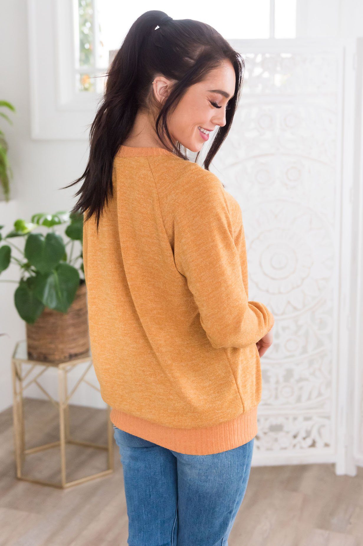 Spring Forward Modest Sweater Tops vendor-unknown 