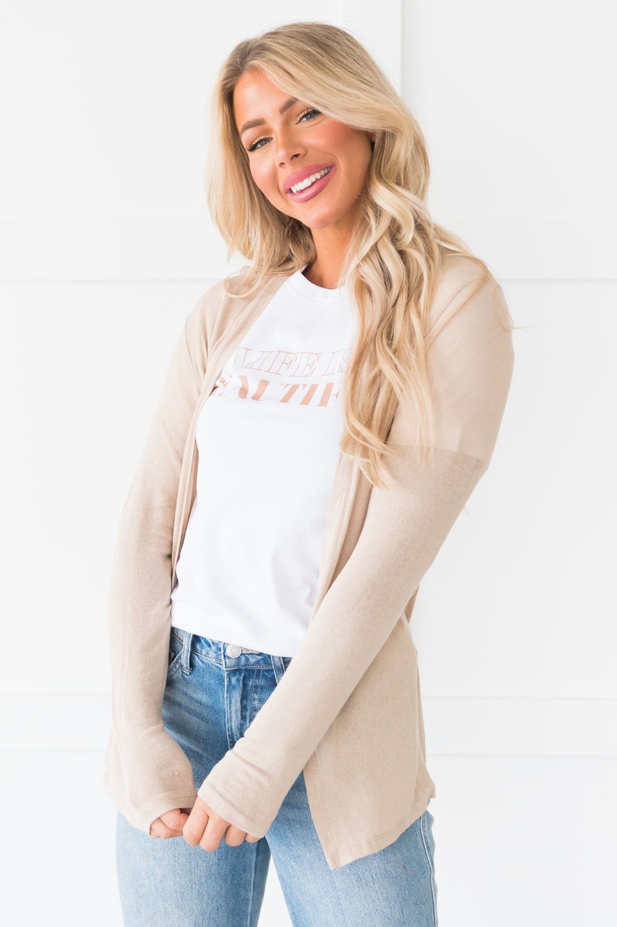 Summer Breeze Modest Cardigan Tops vendor-unknown 