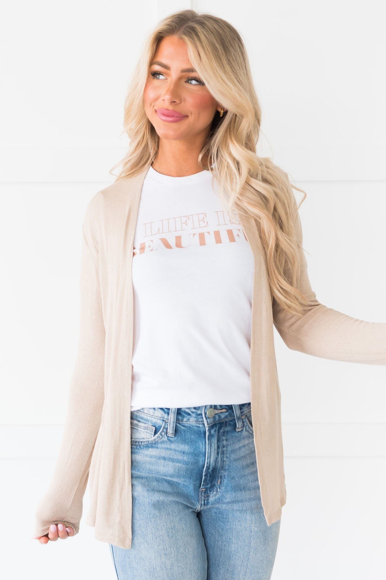 Summer Breeze Modest Cardigan Tops vendor-unknown 