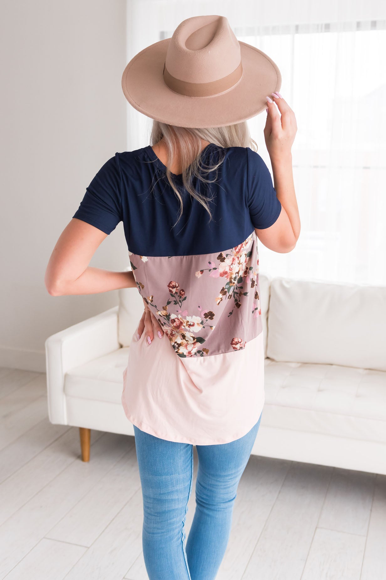 Blissful Modest Color Block Top Modest Dresses vendor-unknown 