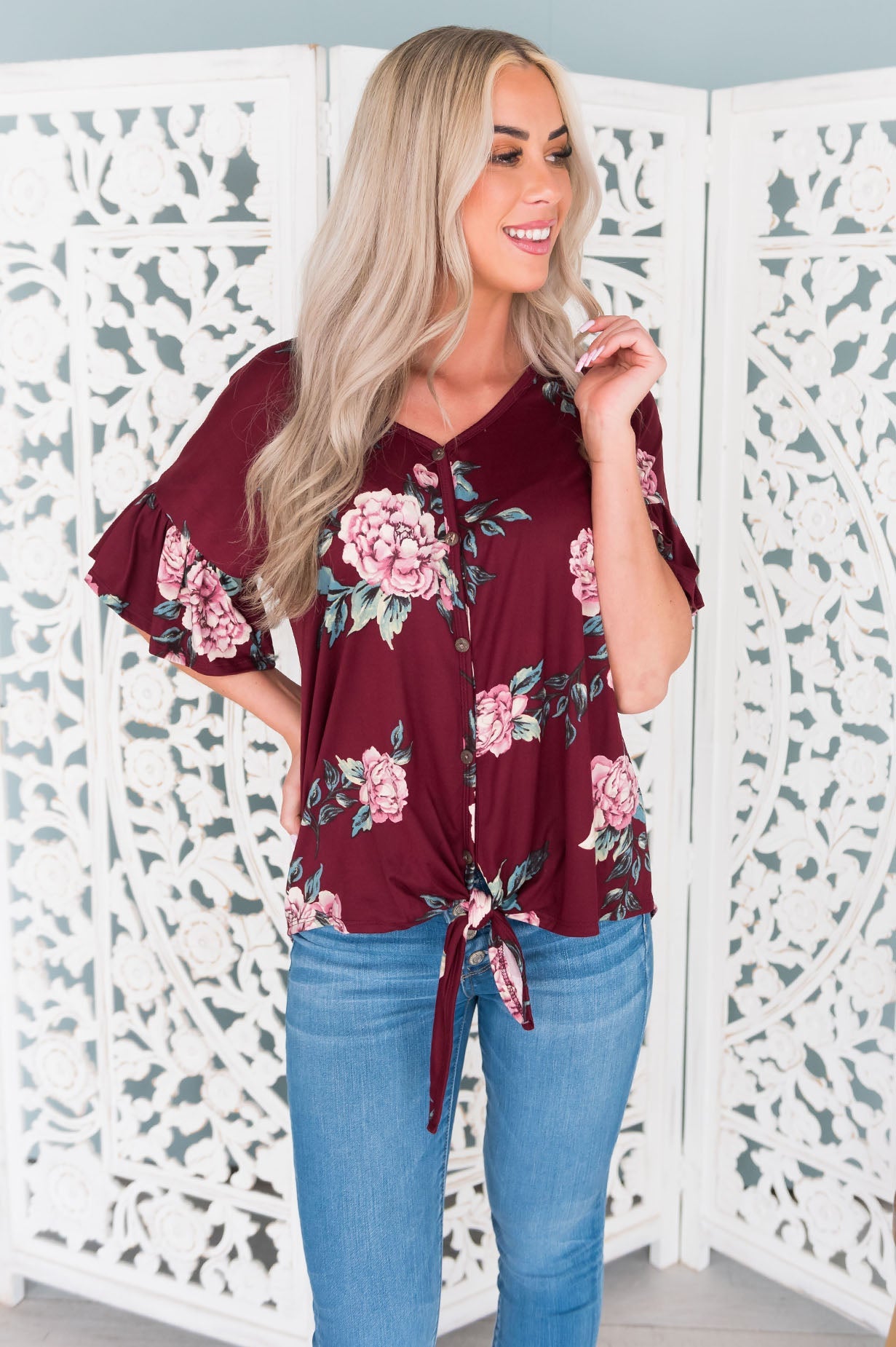Floral Cutie Modest Top Modest Dresses vendor-unknown 