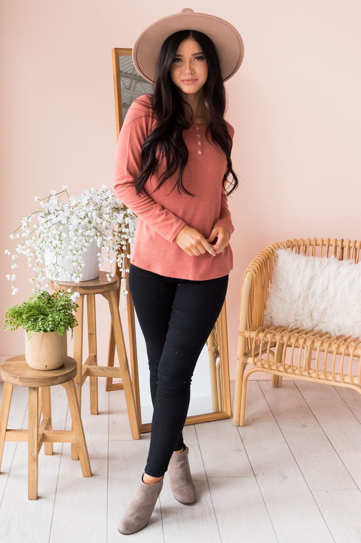 You Complete Me Modest Thermal Top Tops vendor-unknown 