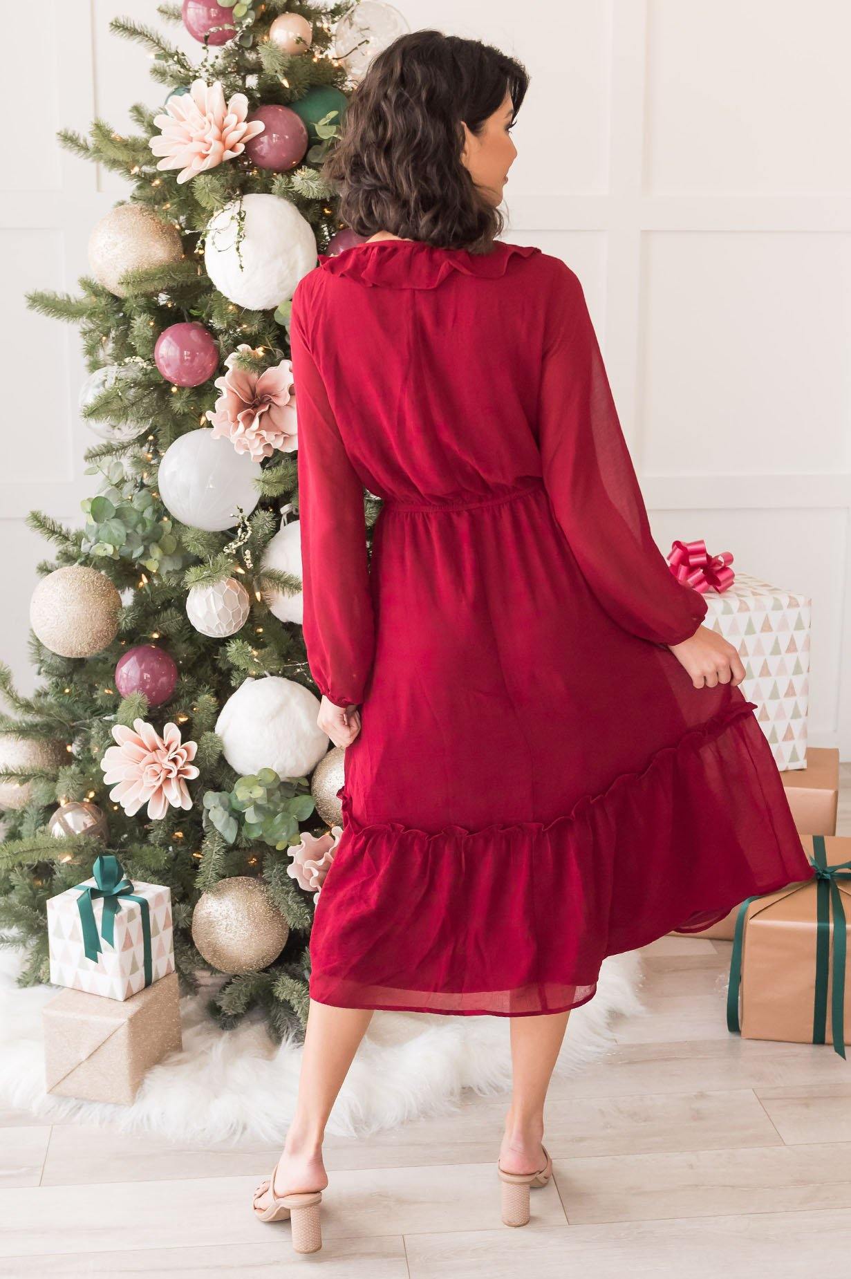 The Faith Modest Ruffle Dress Modest Dresses vendor-unknown 