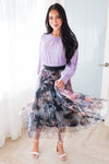 Graceful Floral Modest Tulle Skirt Skirts vendor-unknown