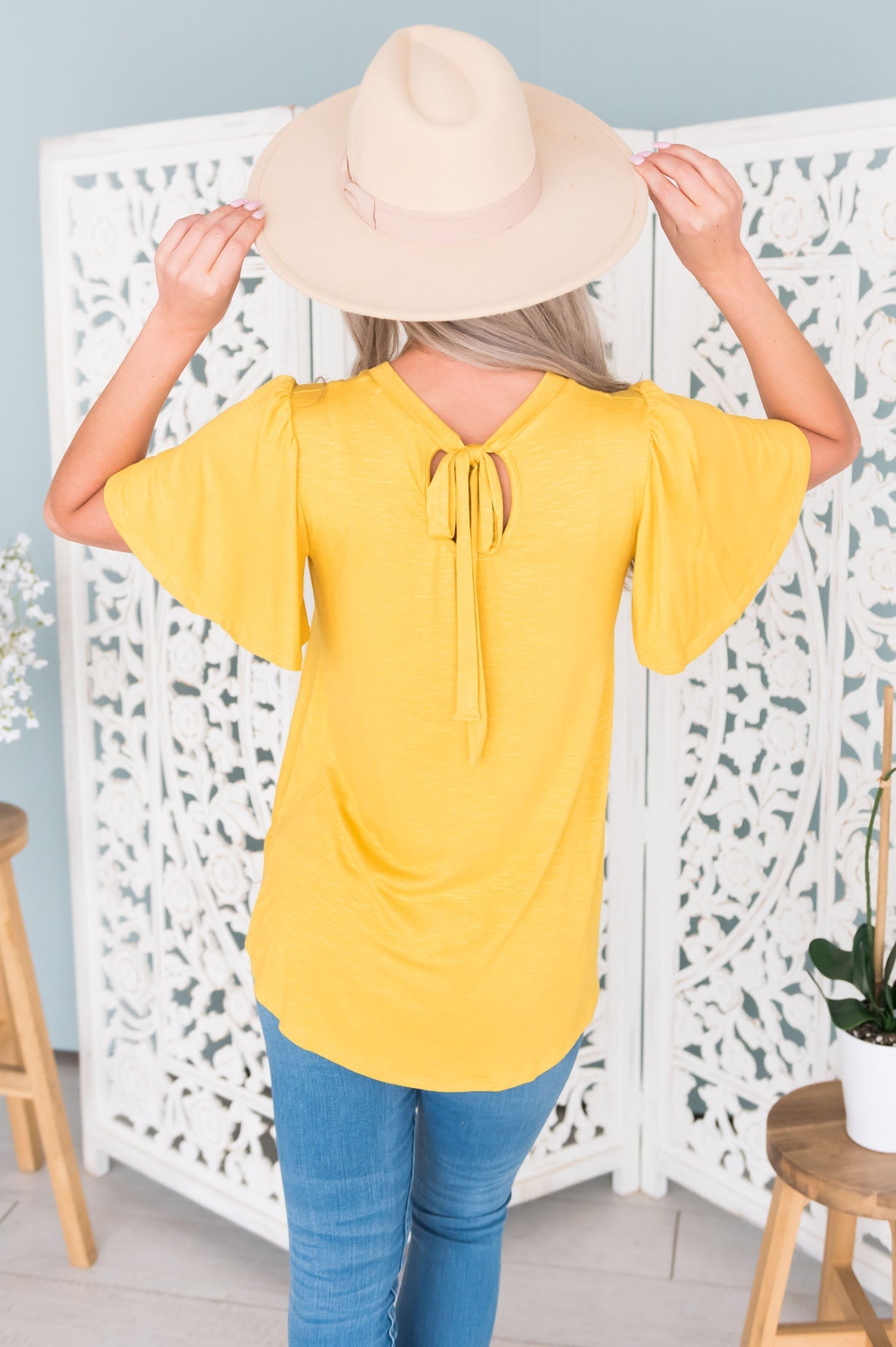 Sitting Pretty Modest Tie Back Top Modest Dresses vendor-unknown 