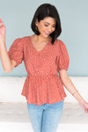 Cheer Found Me Modest Peplum Blouse Tops vendor-unknown