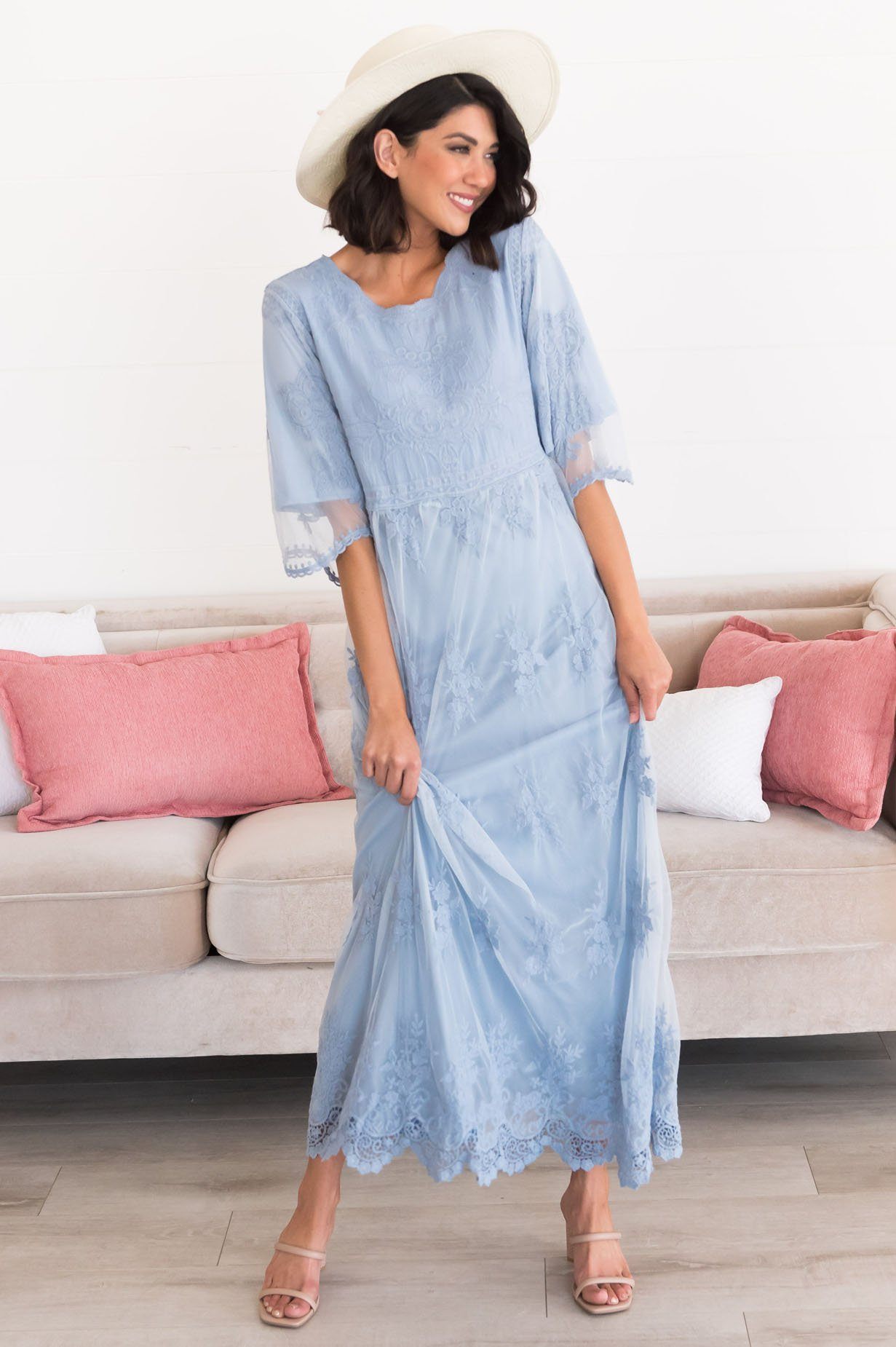 The Gracie Boho Lace Maxi Dress Modest Dresses vendor-unknown 